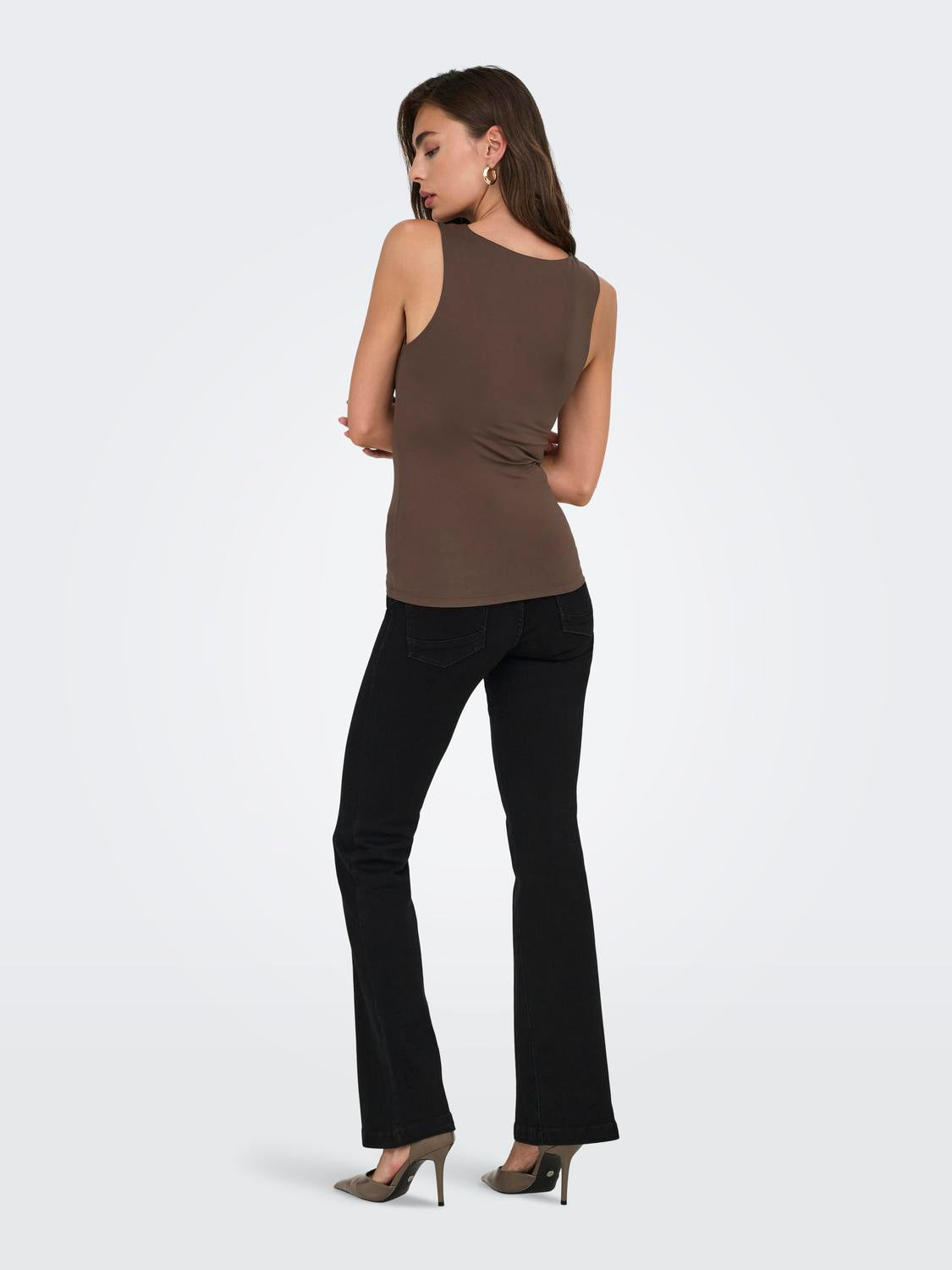 Onlea S/l 2-Ways Fit Top Jrs Noos Mørkebrun