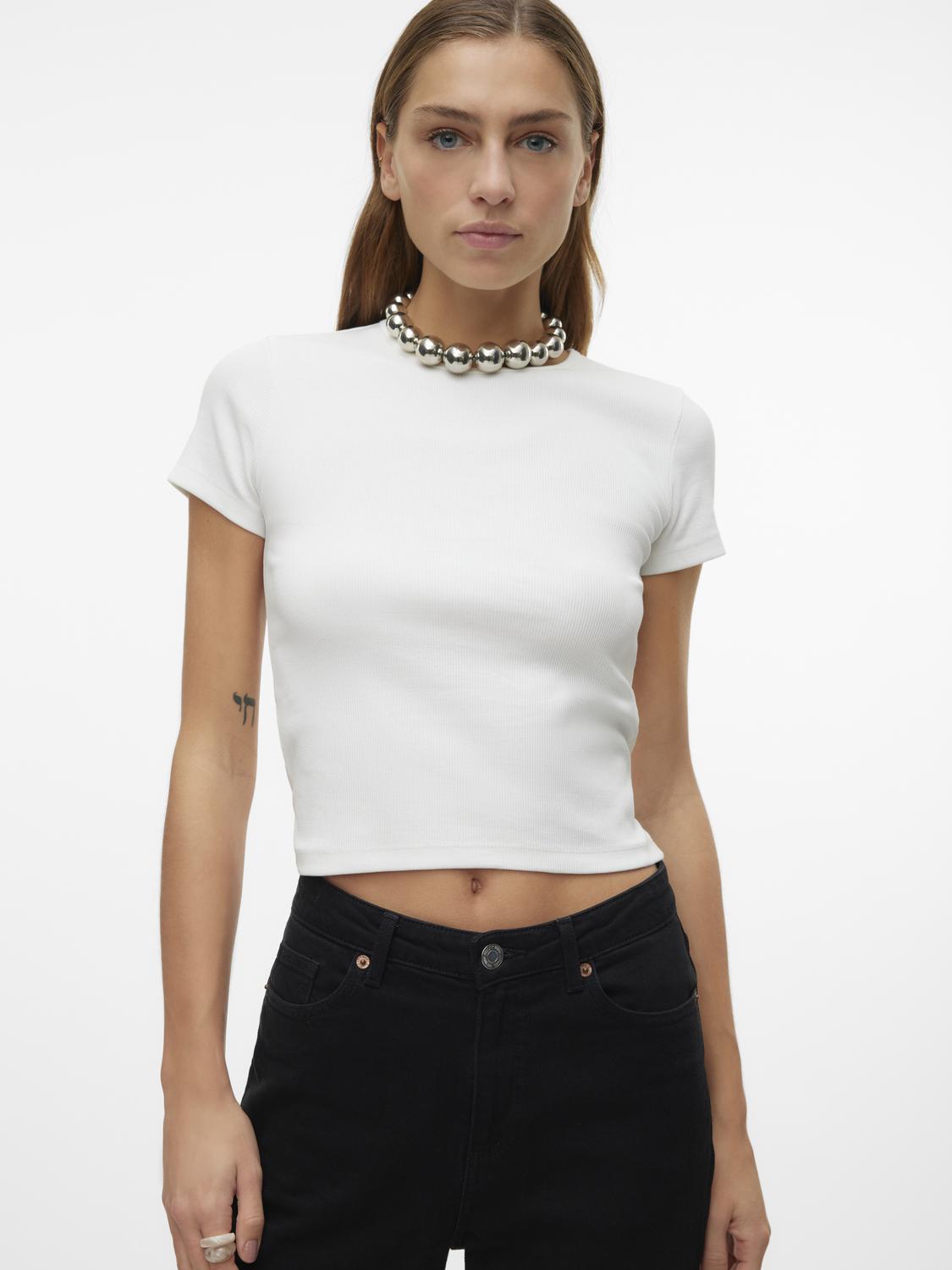 Vmchloe Ss Short Top Jrs Noos Klar Hvit