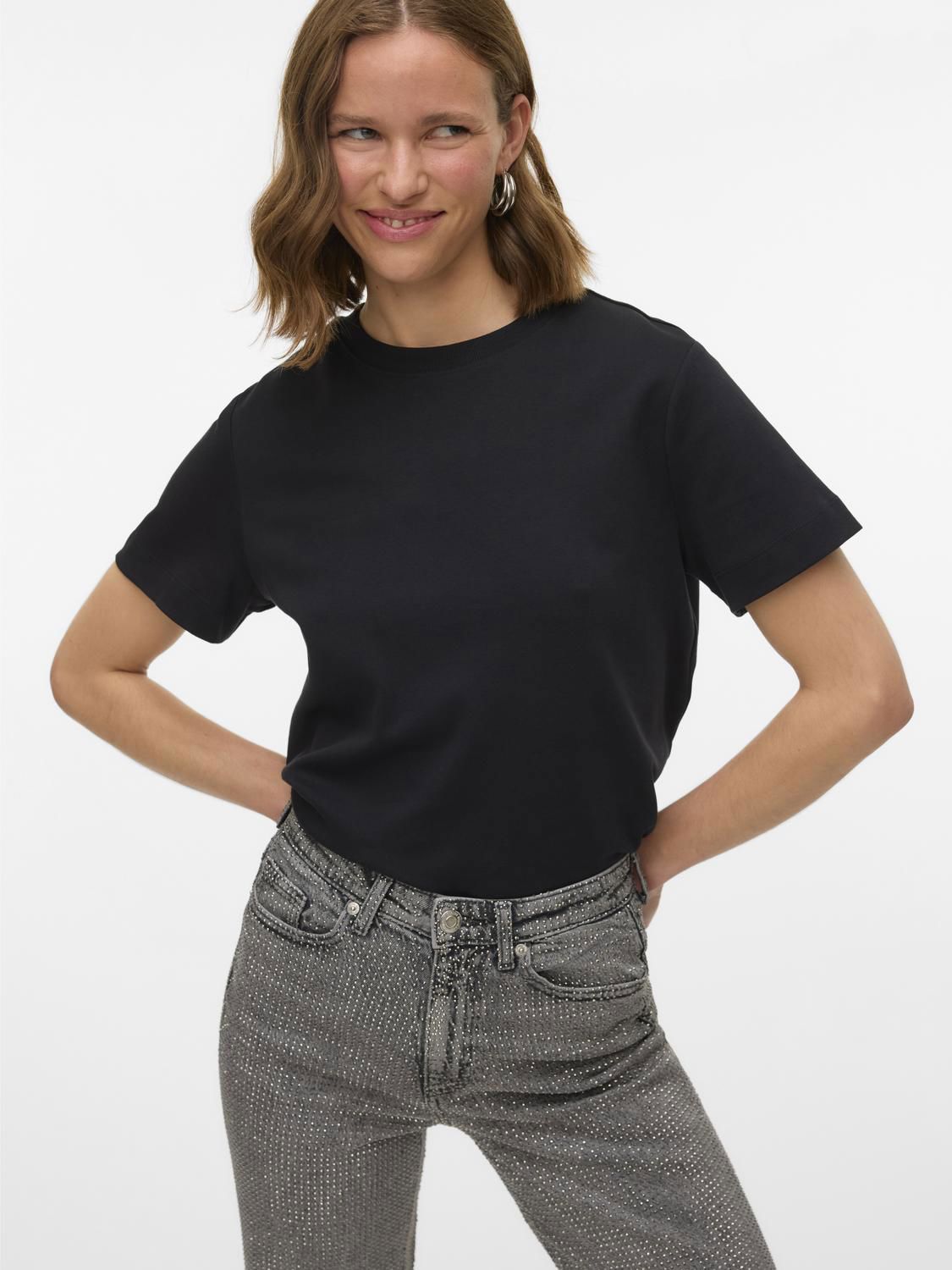 Awnaima Ss O-Neck T-Shirt Noos Sort