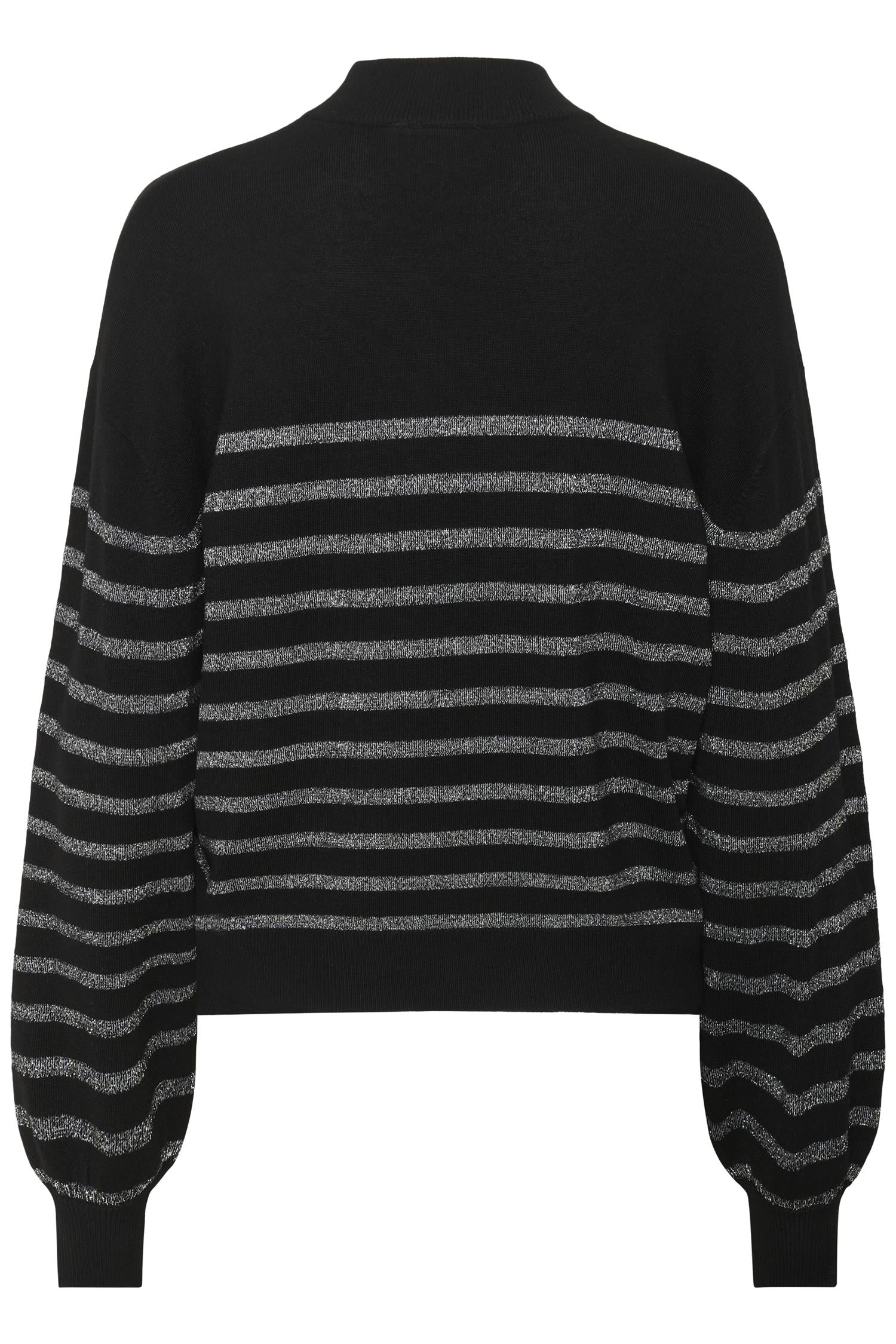 Kalizz Turtleneck Pullover Black / Silver Stripe