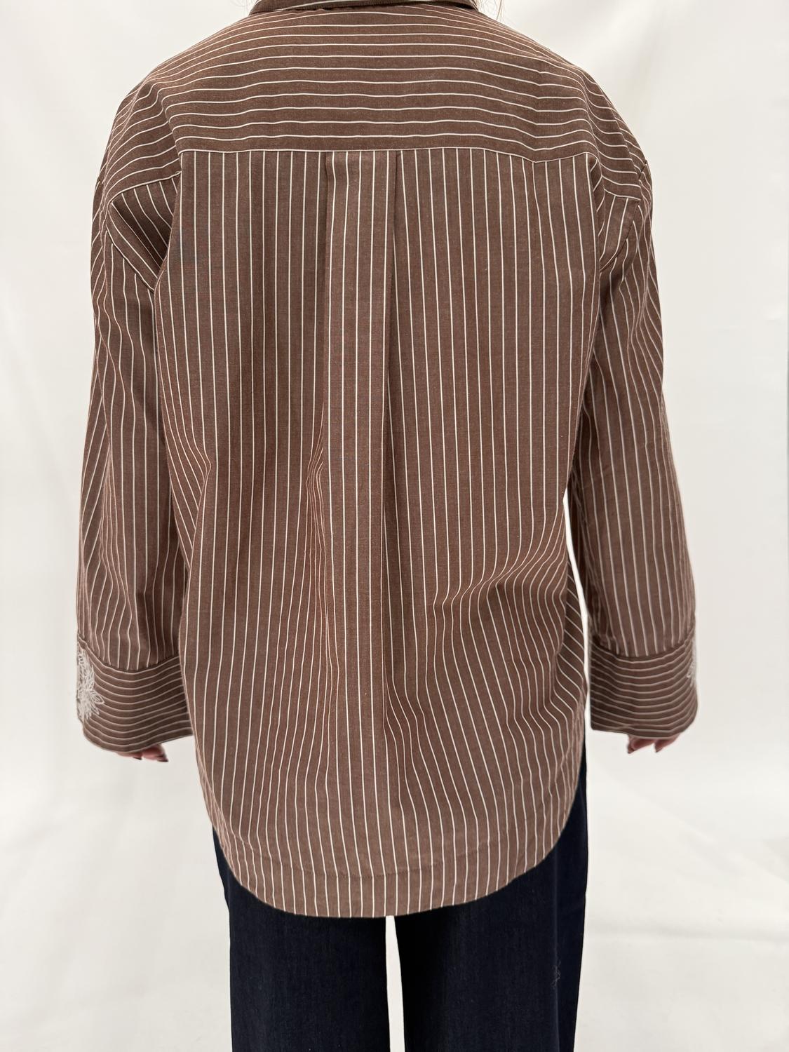 Objadane L/s Re Shirt E Aw Fair 25 Mørkebrun