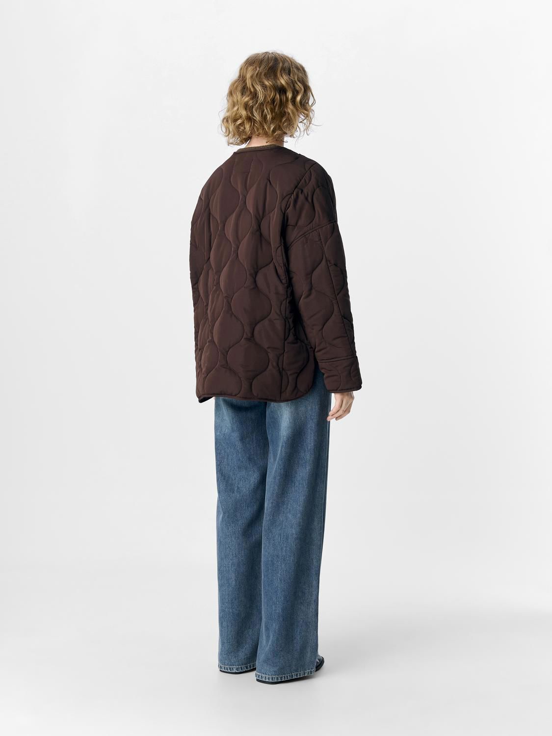 Objallie Ls Lo Quilted Jacket Noos Brun