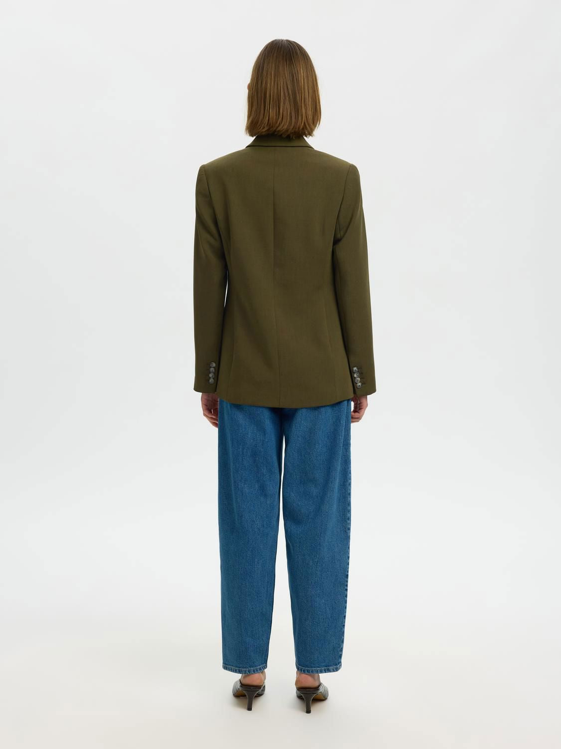 Slwrita Ls Classic Blazer Mel Noos Grønn