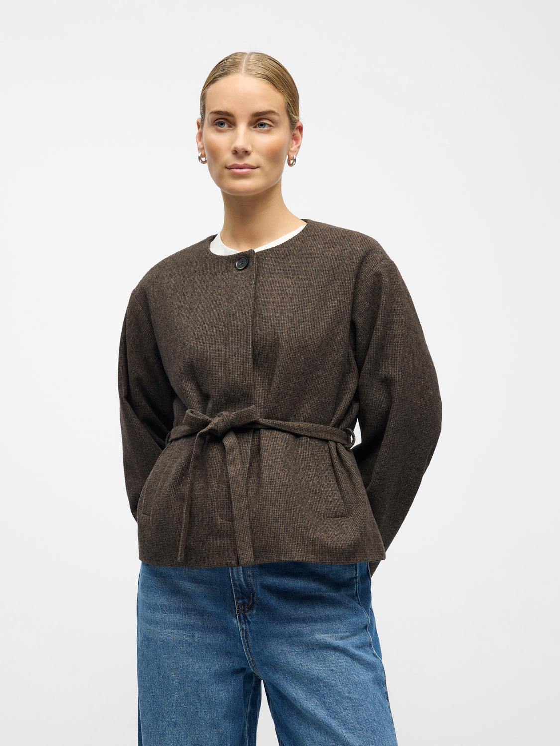 Objdarla Lo Short Jacket 142 Mørkebrun