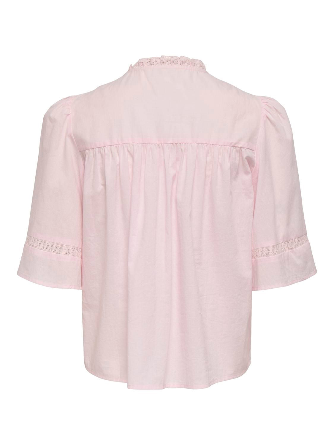 Jdyjulie 2/4 Lace Detail Top Wvn Exp Rosa