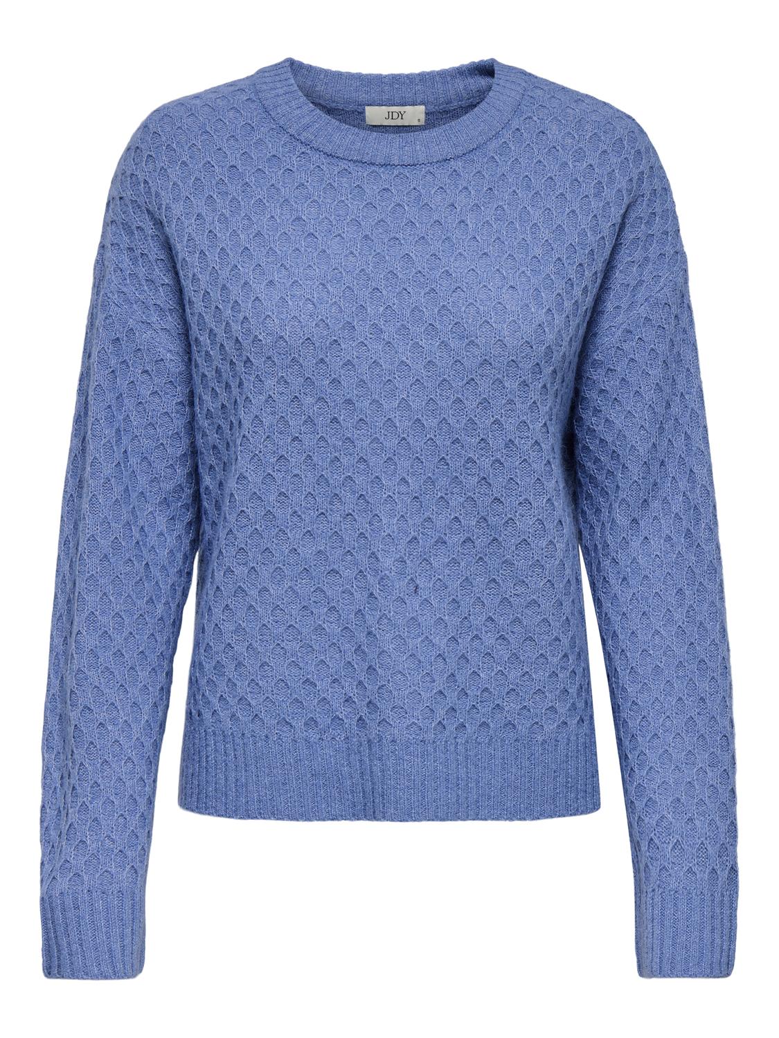 JDYBIGUM L/S O-NECK PULLOVER KNT Mellomblå