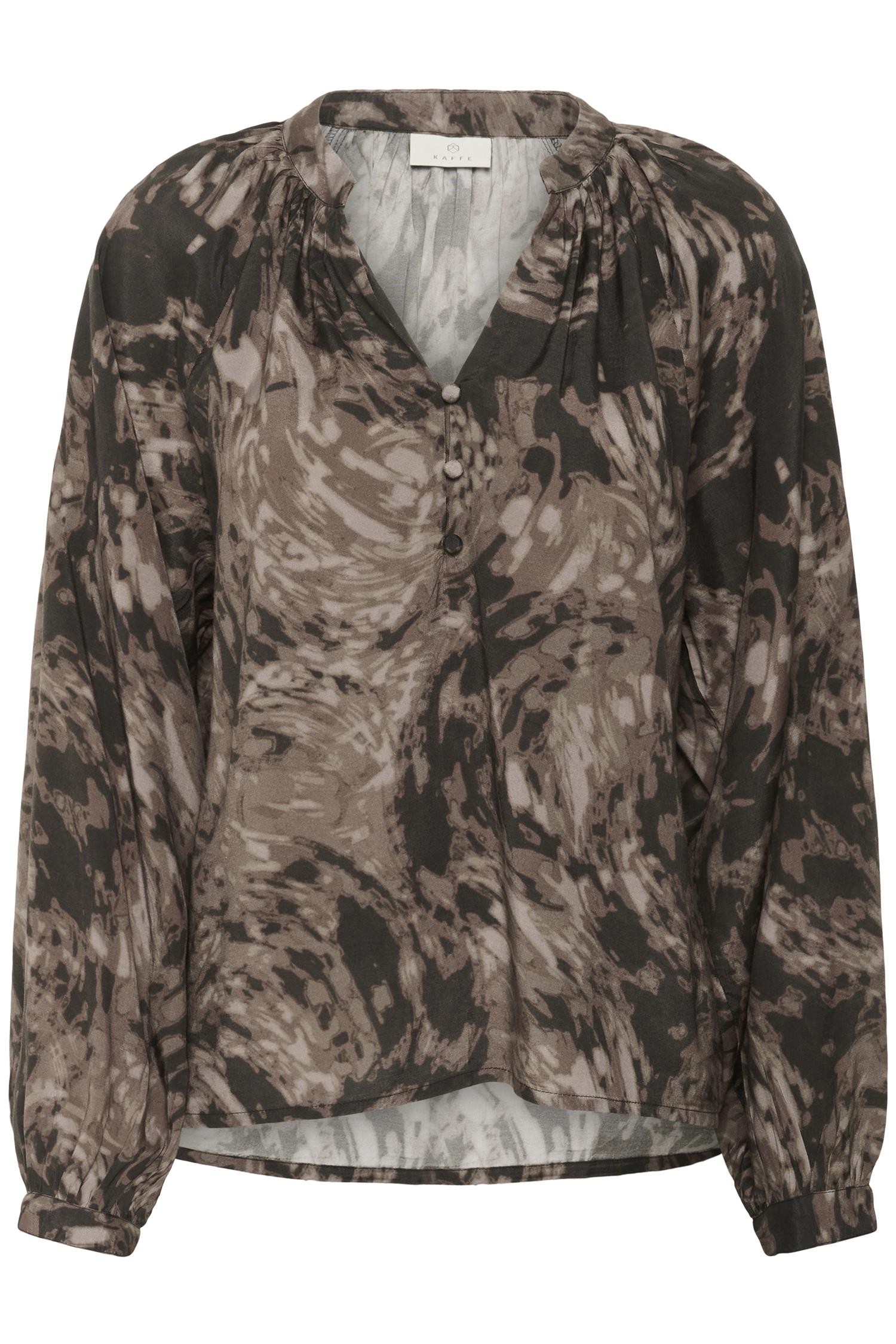 Kajamie Blouse Brown Graphic Print
