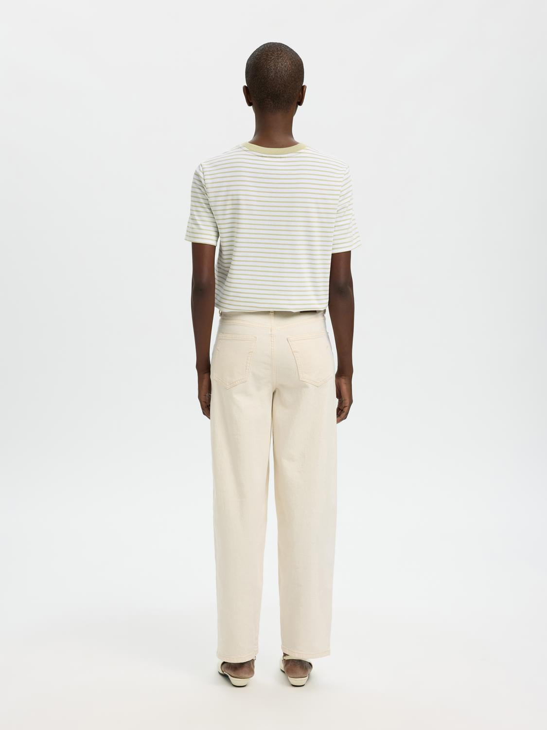 Slwessential Ss Striped Boxy Tee Noos Grønn