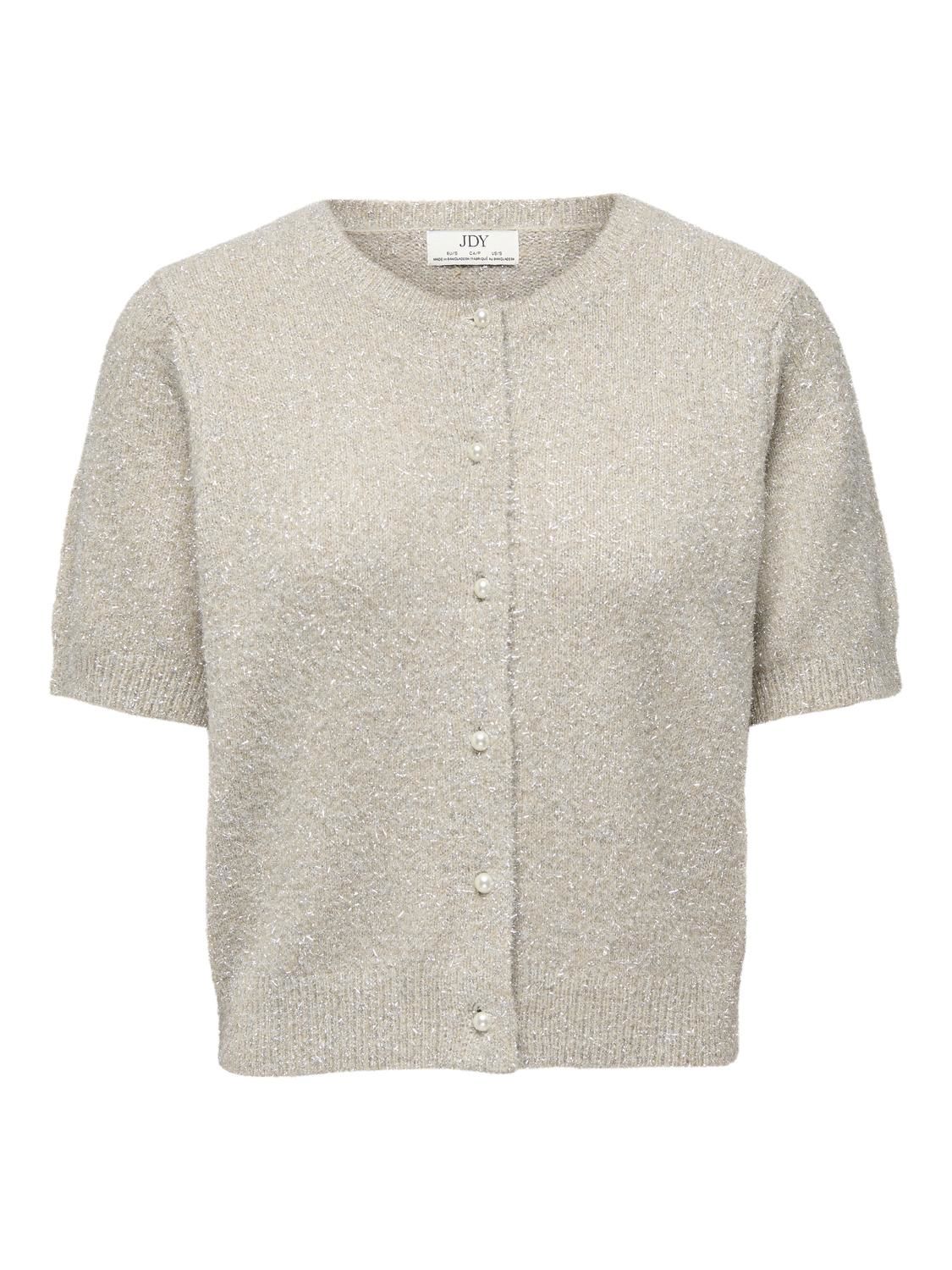 Jdynadine S/s Glitter Cardigan Knt Beige