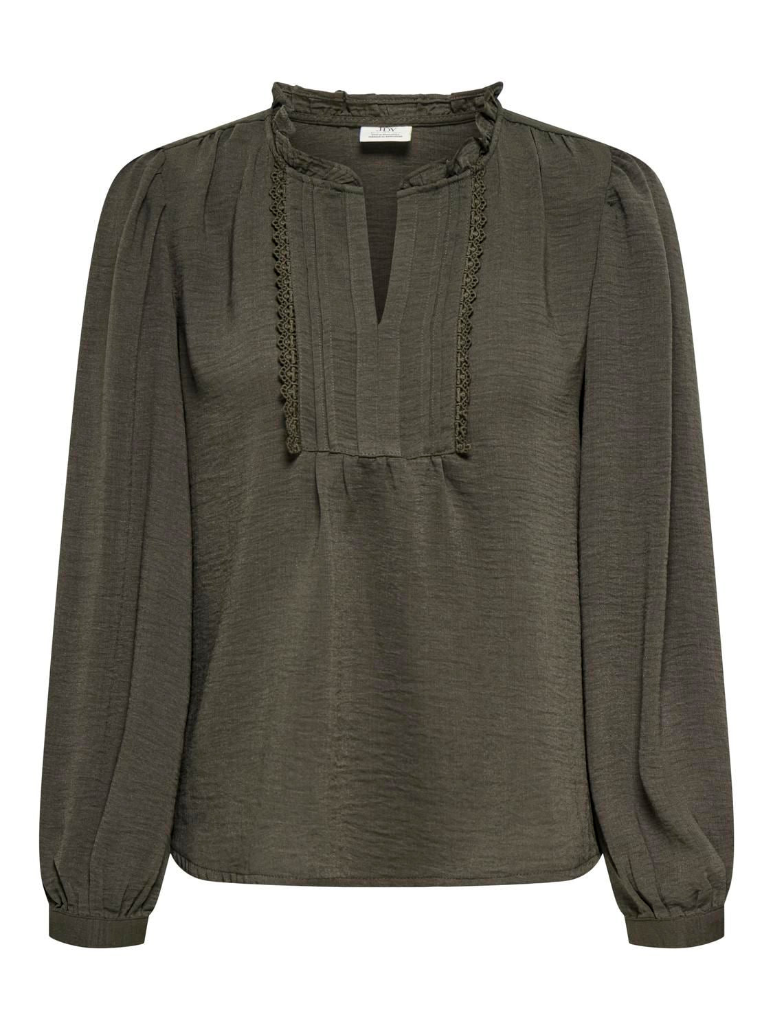 Jdyrachel Life L/s Pintuck Top Wvn Noos Grønn