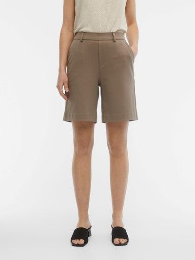 OBJLISA MW WIDE SHORTS Beige