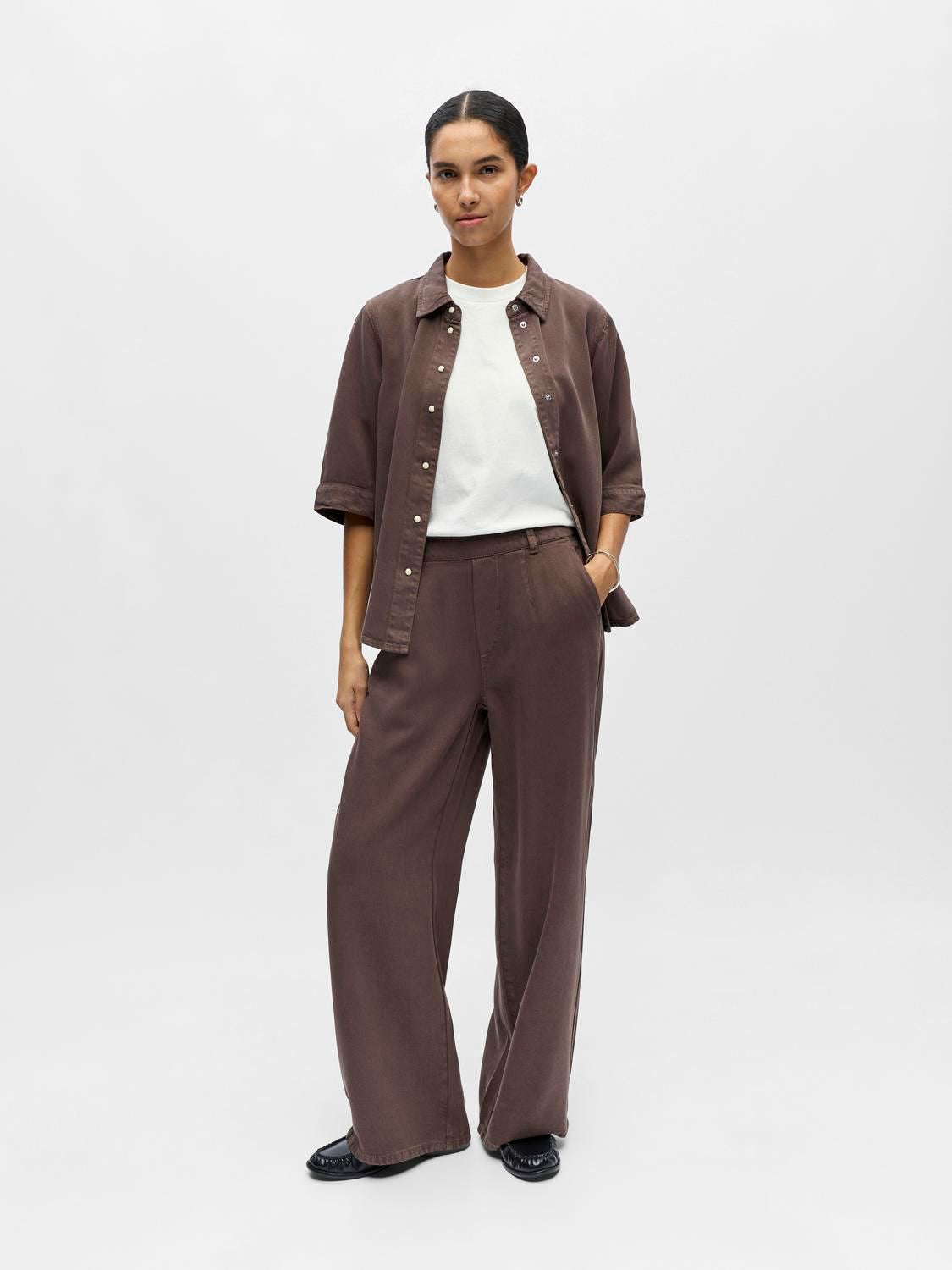 Objframe Lisa Wide Mw Pant Noos Brun