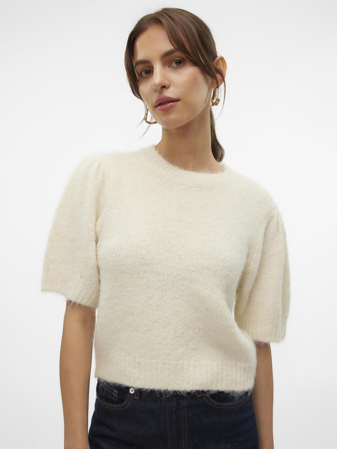 VMNOVAH SS O-NECK PUFF PULLOVER GA NOOS Lysegrå