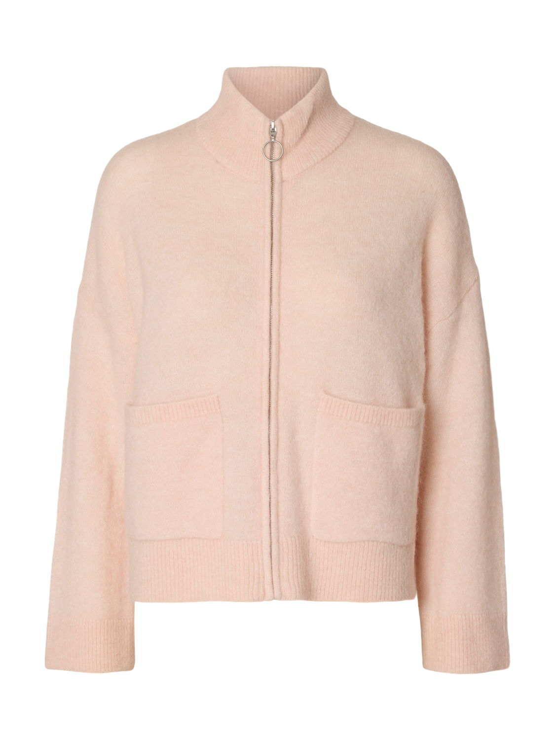 Slwsia Ras Ls Knit Zipper Cardigan Noos Rosa