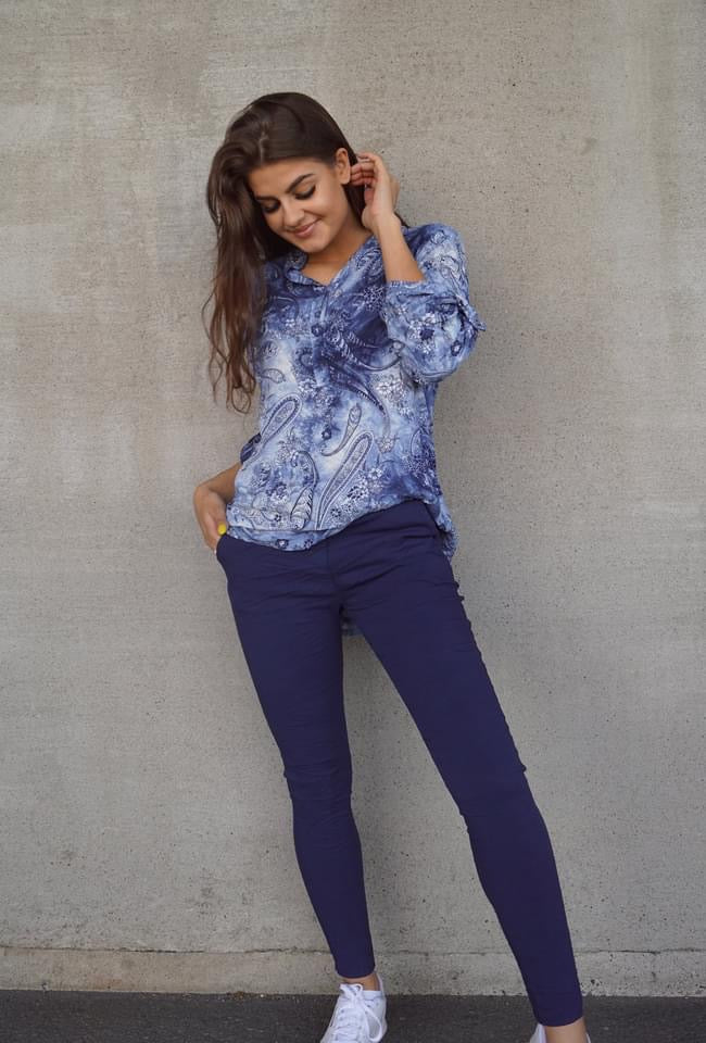 Tindra Bukse Plain lang Marine