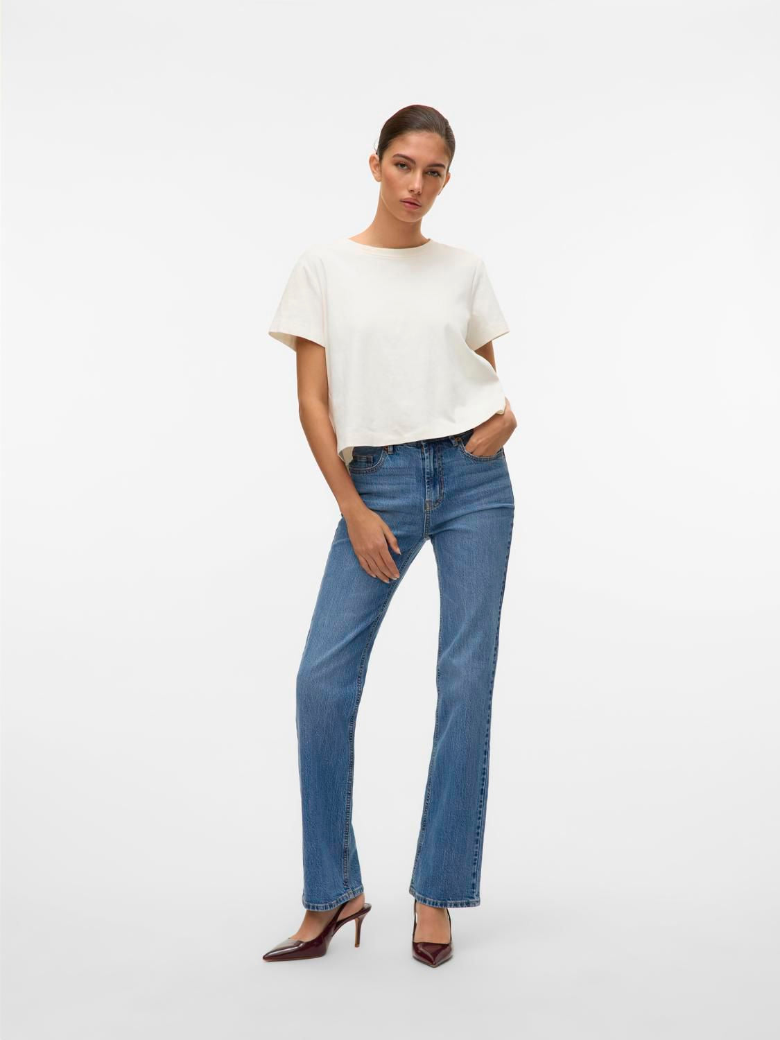 Vmtessa Hr Straight Jeans Li3114 Ga Noos Blå