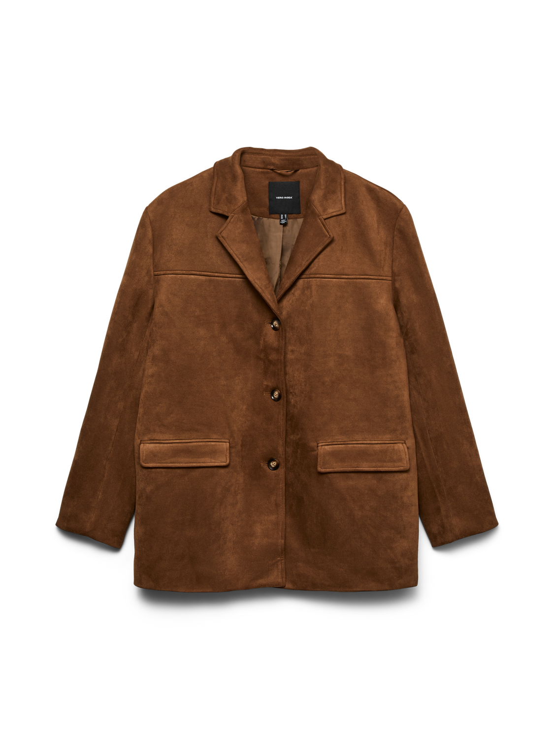 Vmhazel Ls Faux Suede Blazer Mellombrun