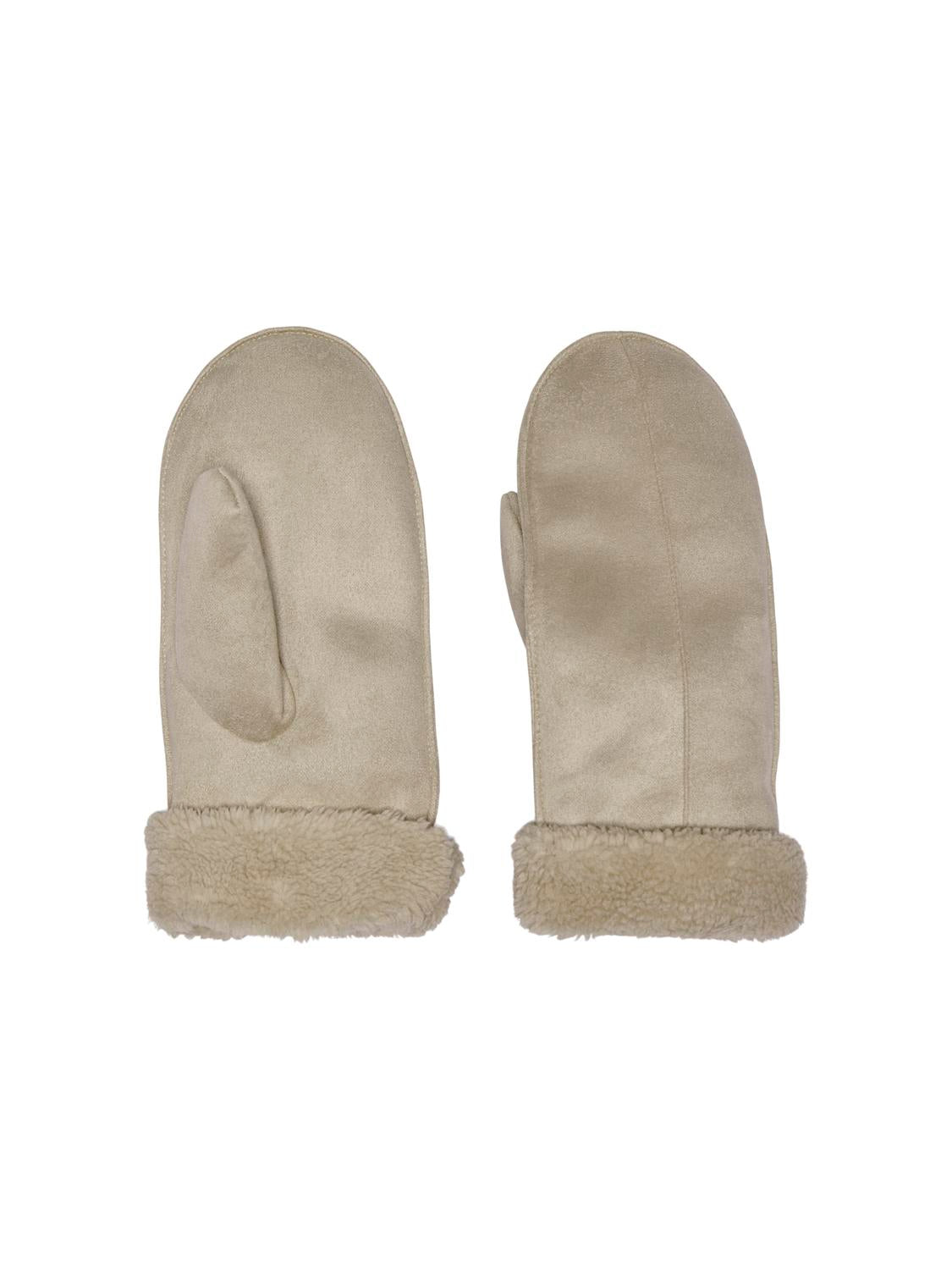 Onlnicki Faux Suede Mittens Acc Beige