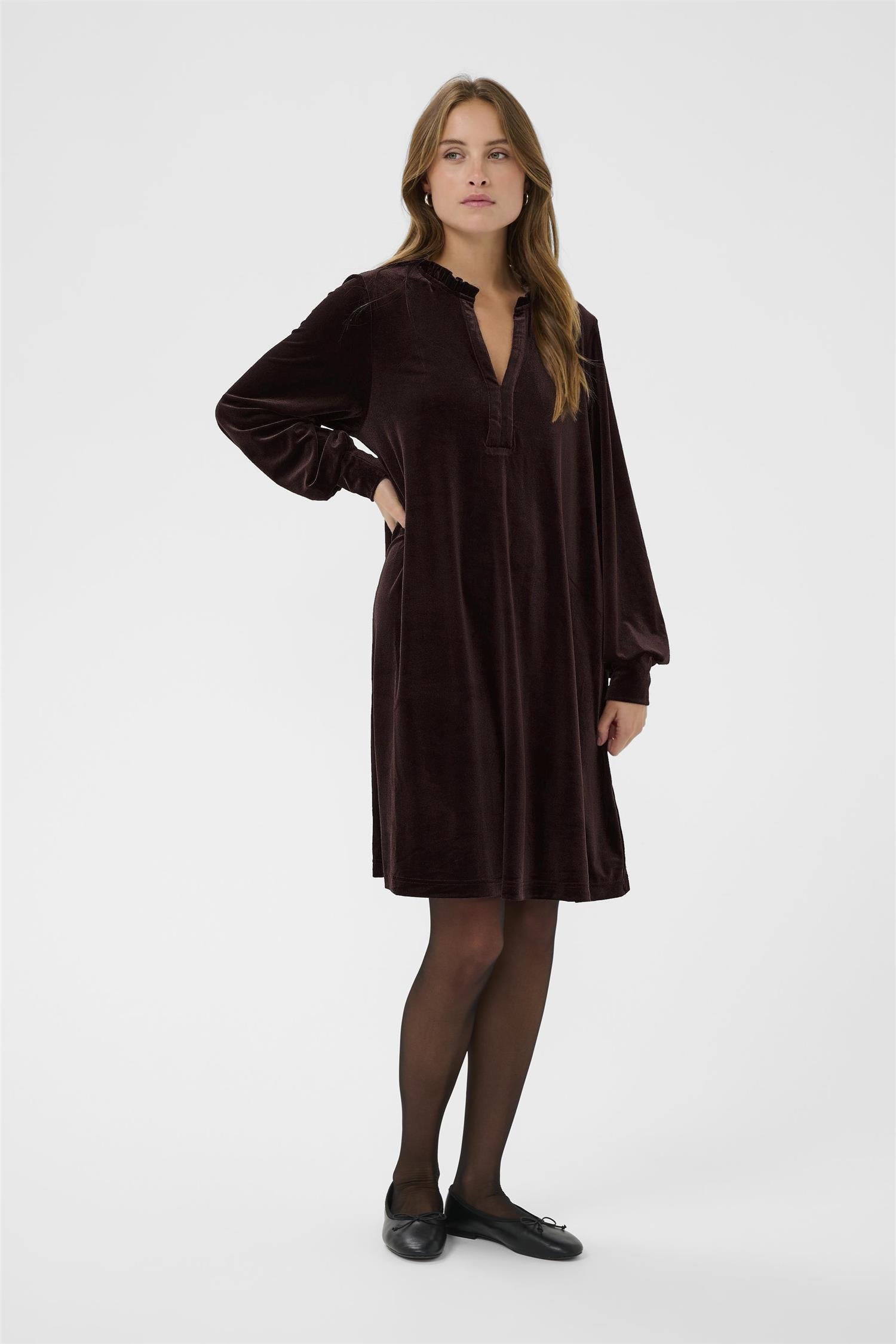 Kakelly Flounce Dress Brun