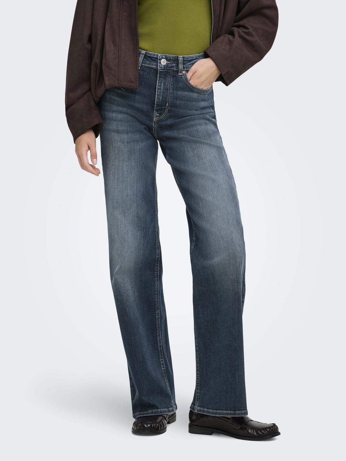 Onlmadison Blush Hw Wide Dnm Dot529 Noos Blå