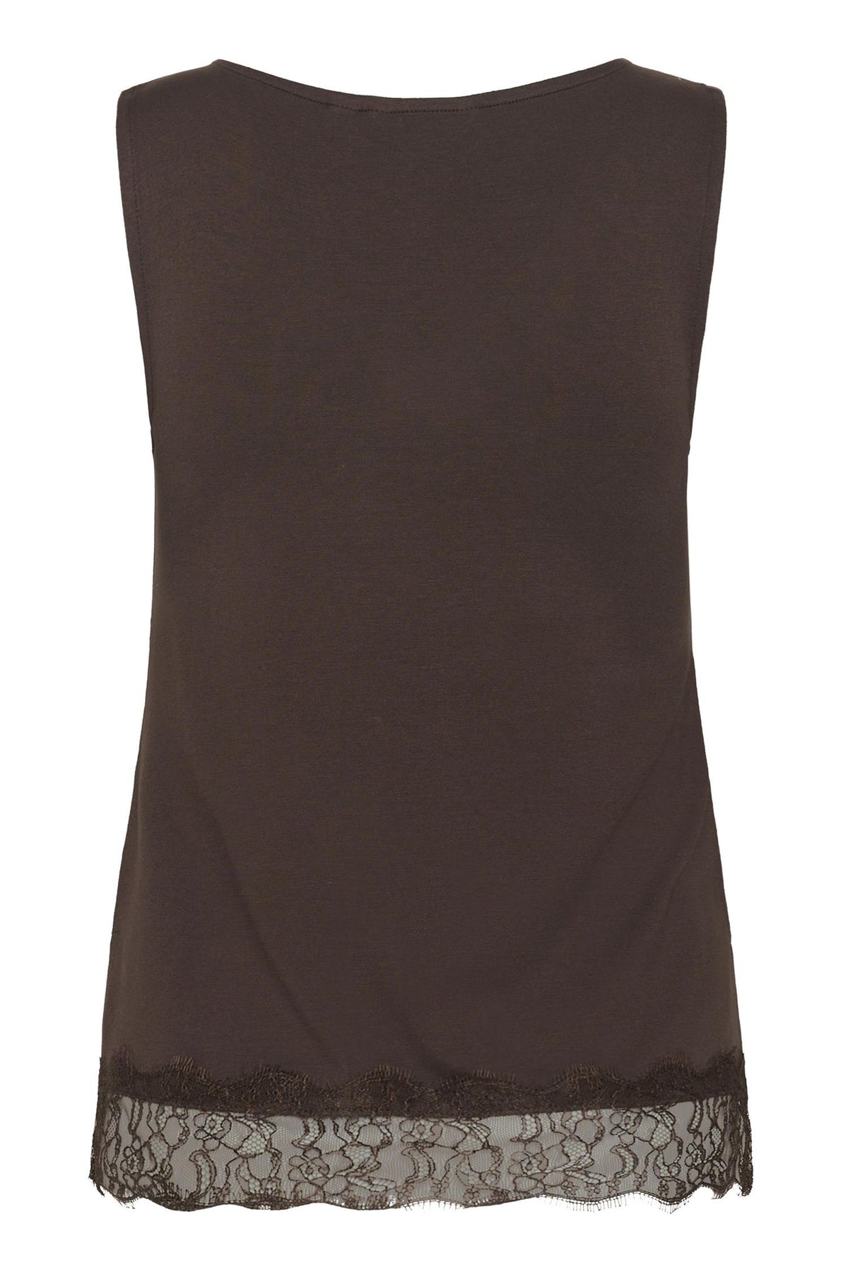 Cralvaia Jersey Lace Top Brun