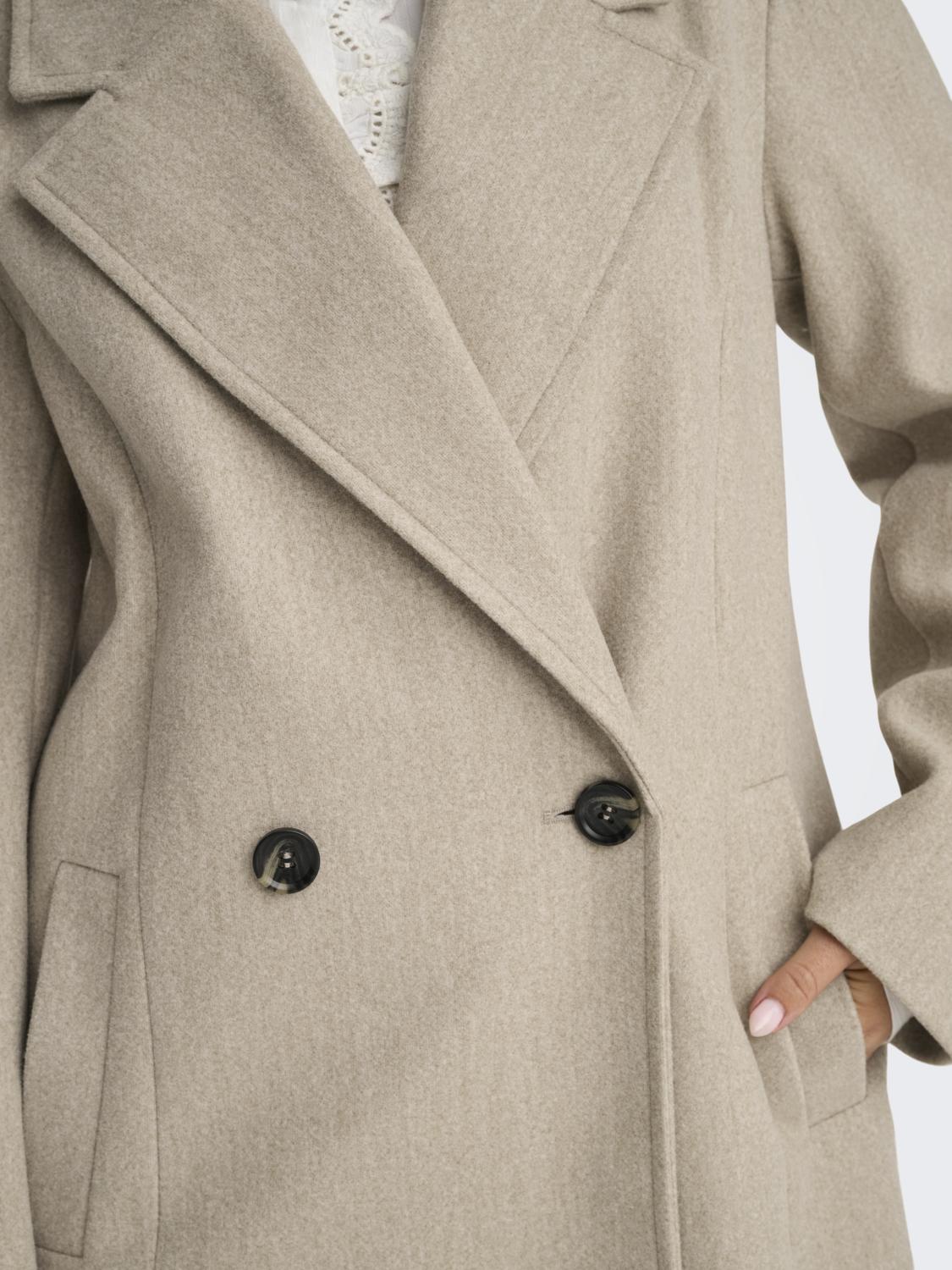 JDYVIOLA X-LONG COAT OTW HAB Lysebrun