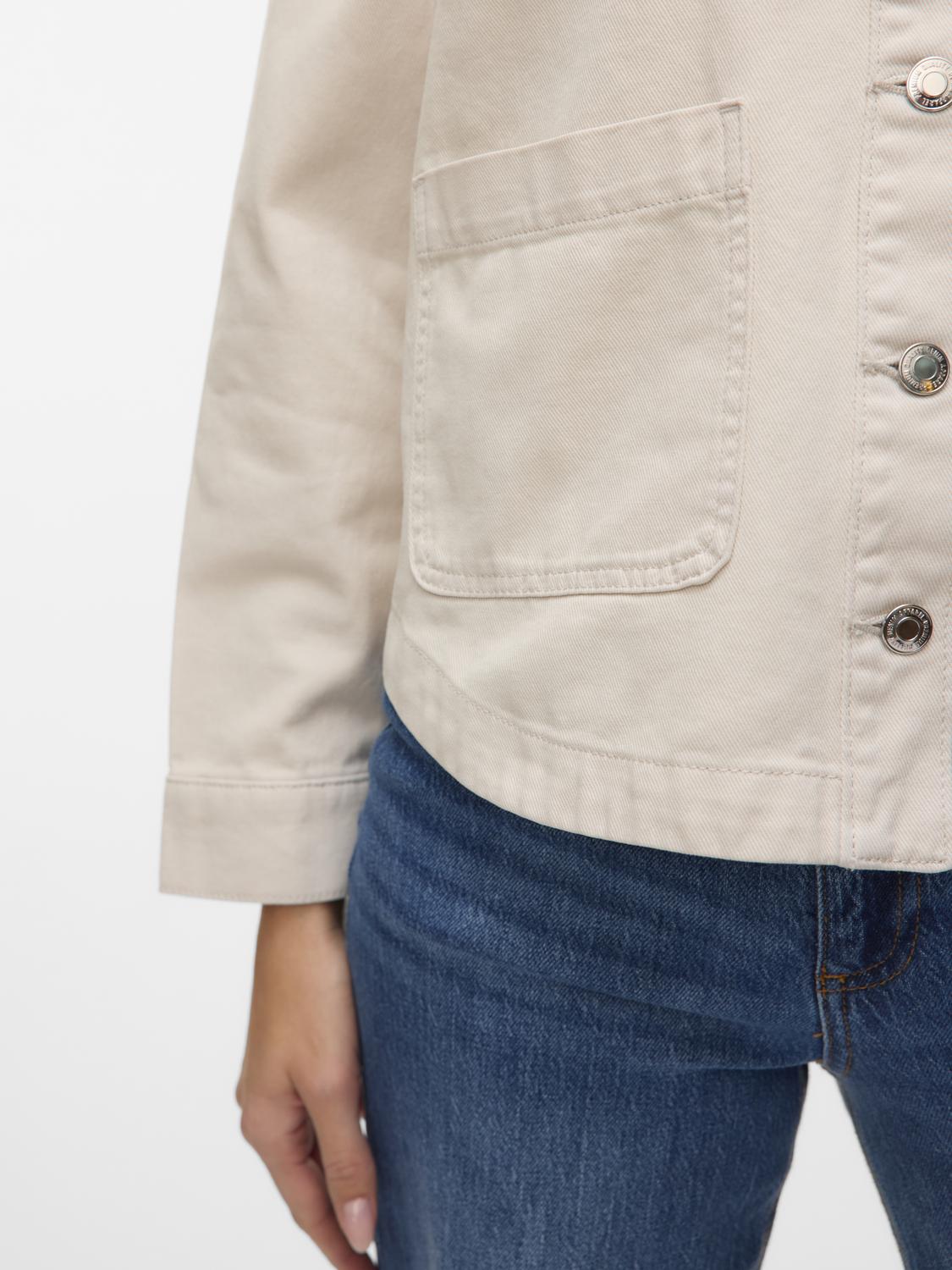 Vmjamie Ls Denim Shacket Mix Ga Noos Offwhite