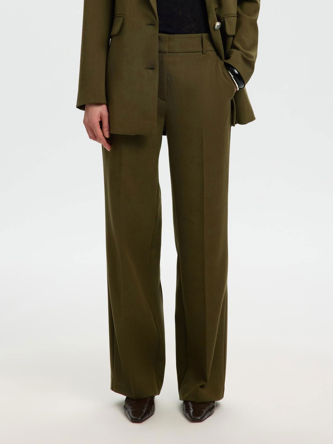 Slwrita Mw Wide Pant Mel Noos Grønn