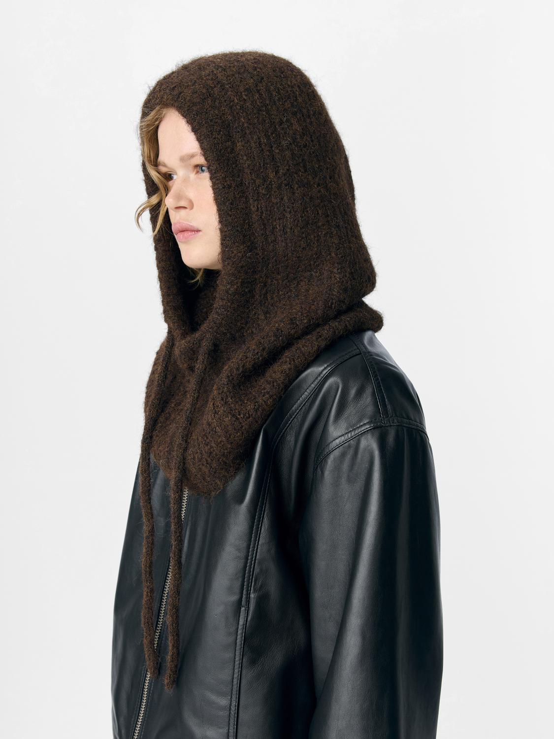 Objmilu Knit Balaclava Noos Mørkebrun