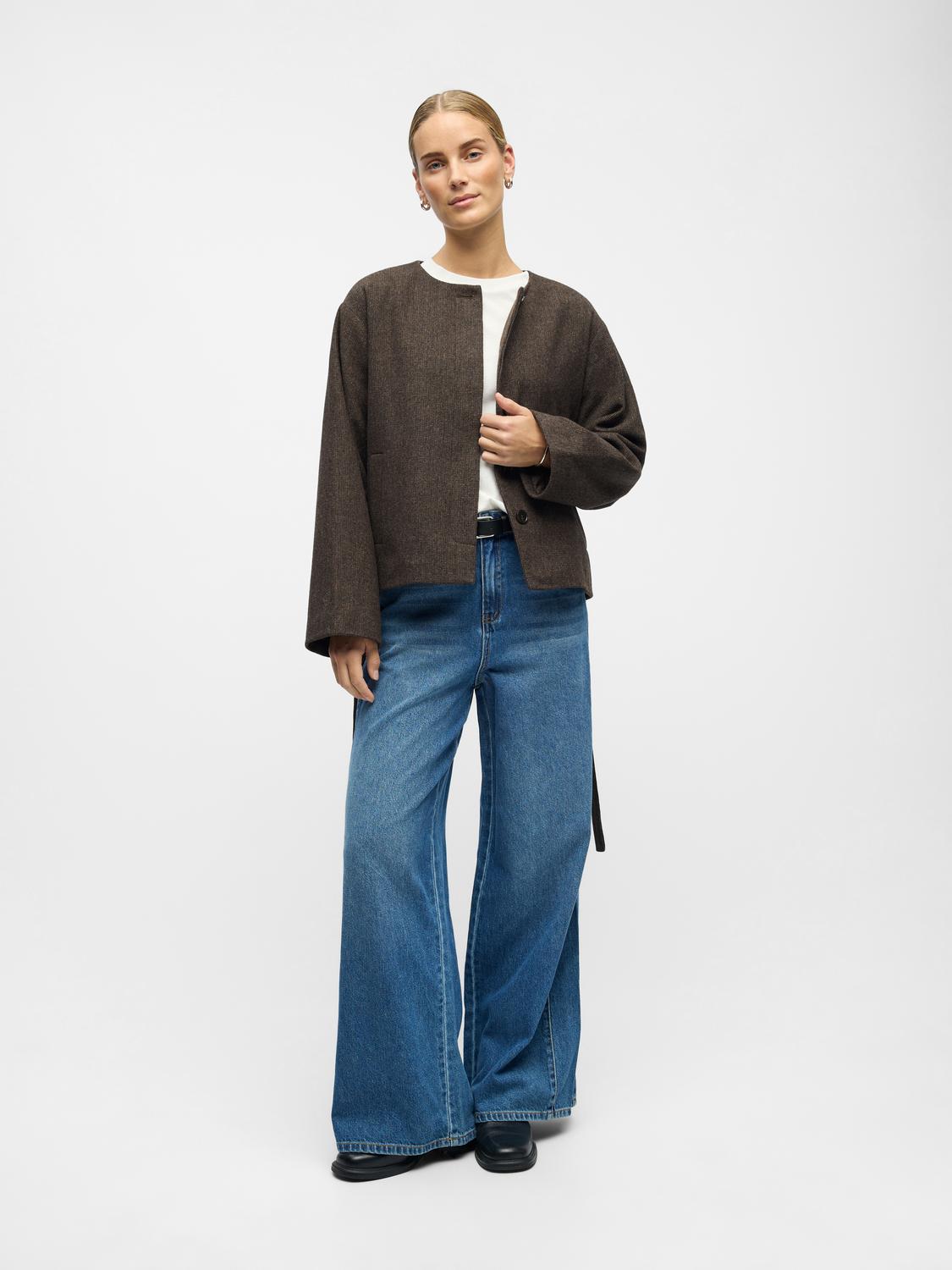 Objdarla Lo Short Jacket 142 Mørkebrun