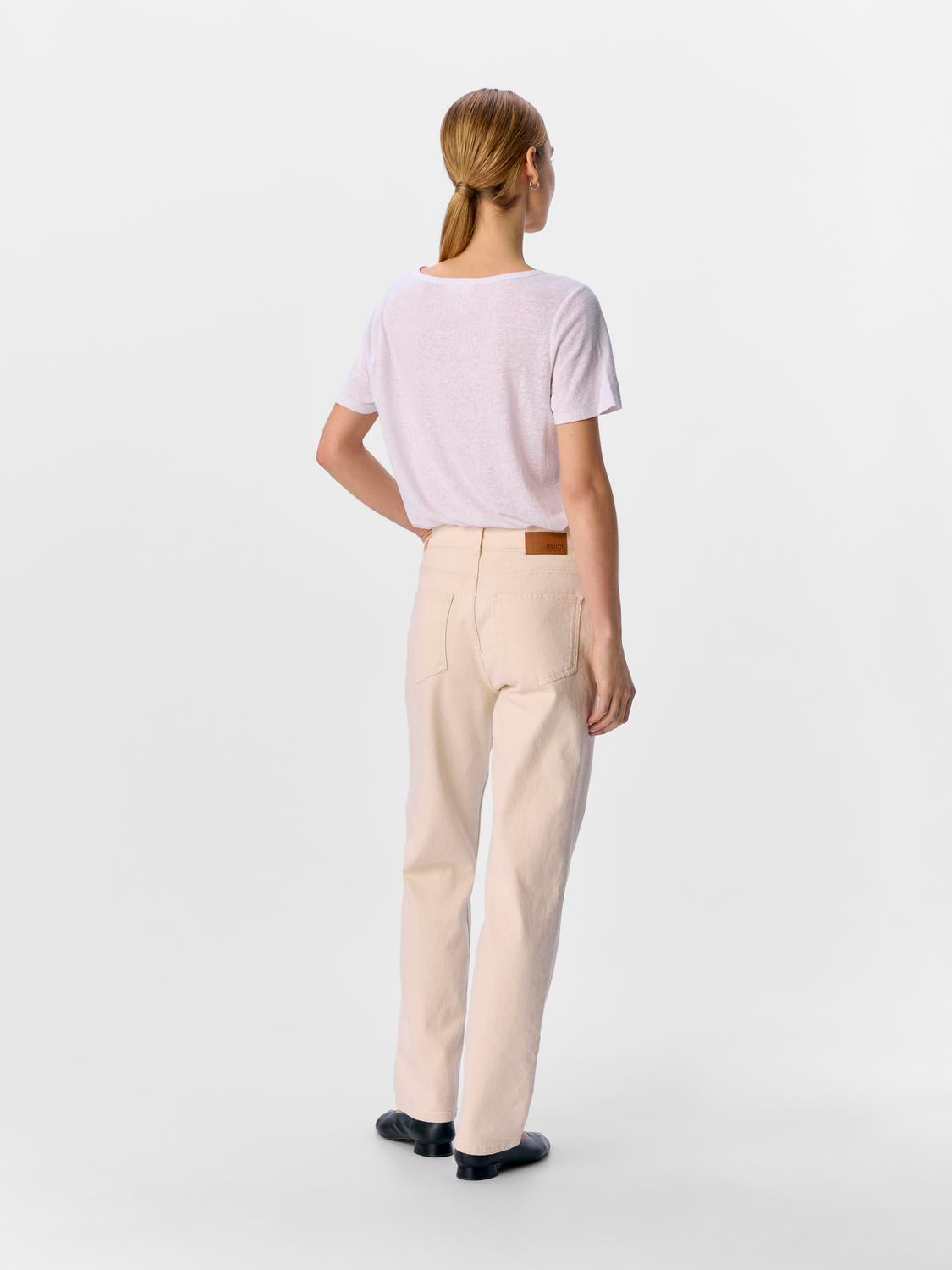 OBJSAVA ELLEN MW STRAIGHT TWL JEANS NOOS Beige