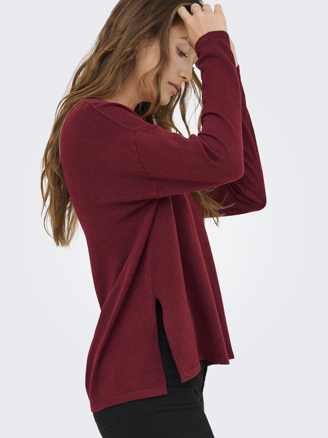 Onlamalio Life Ls V-Neck Knt Mørkelilla