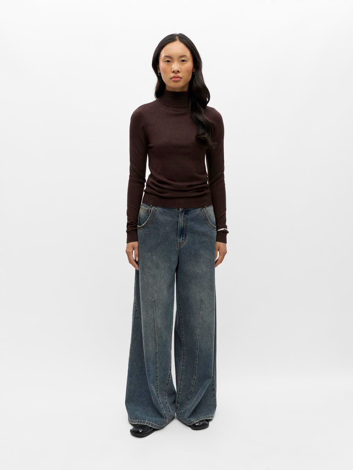 Objthess L/s Rollneck Knit Pullover Noos Brun