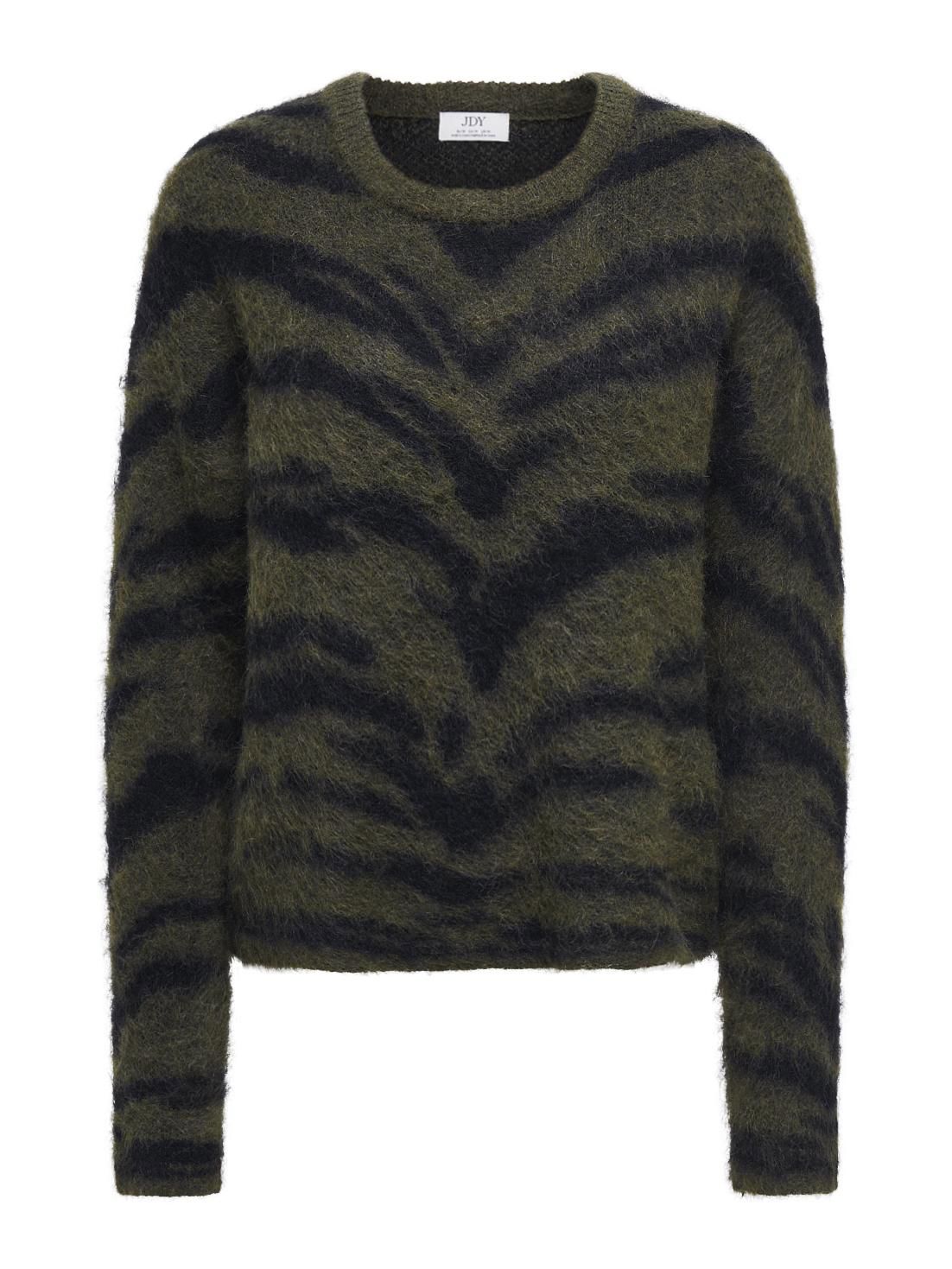 Jdycecilie L/s On Animal Pullover Knt Brun