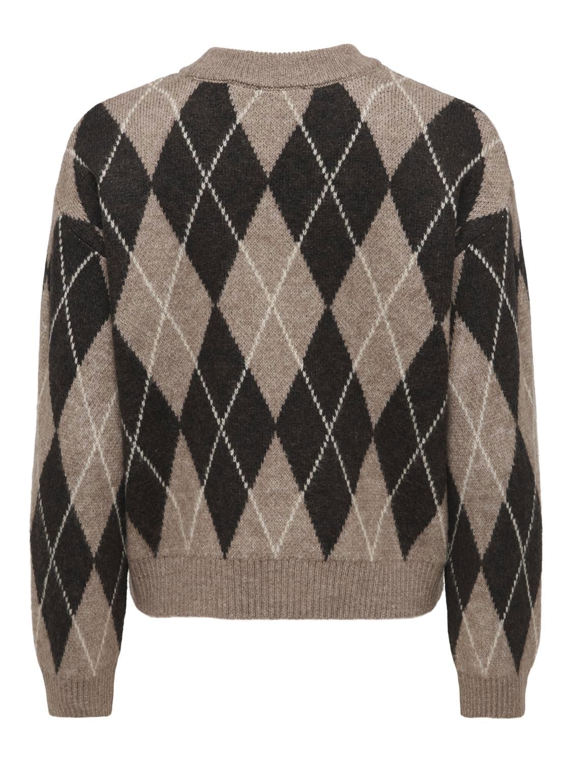 Jdybianka L/s Argyle Pullover Knt Noos Brun