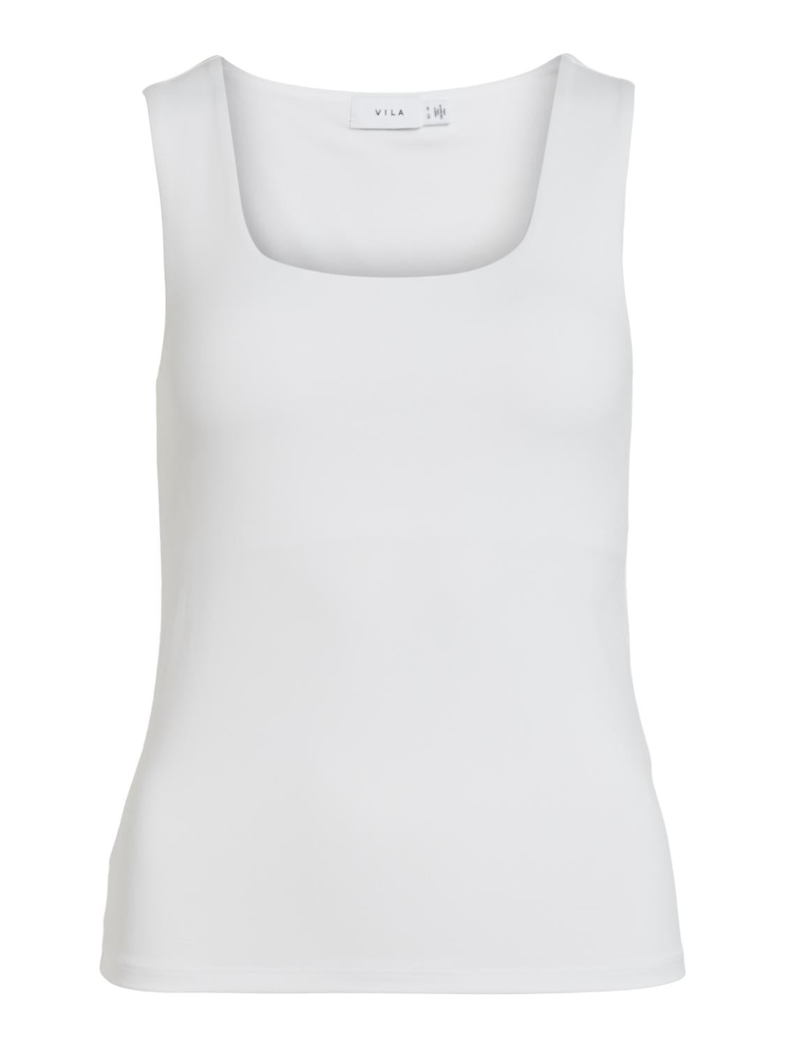 VIKENZA U-NECK S/L TANK TOP Klar Hvit