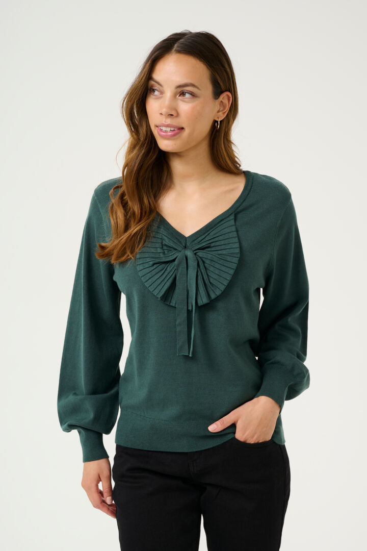 CRVILLEA KNIT PULLOVER Flaskegrønn
