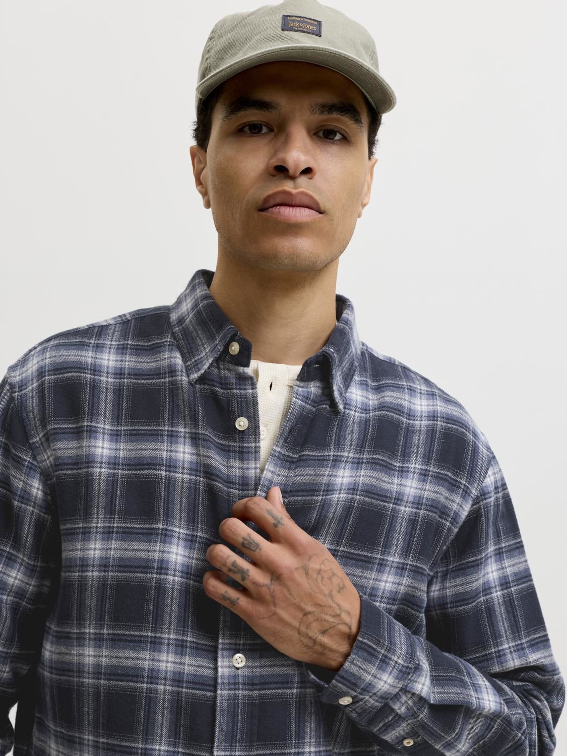 Jjefield Check Shirt Ls Sn Blå