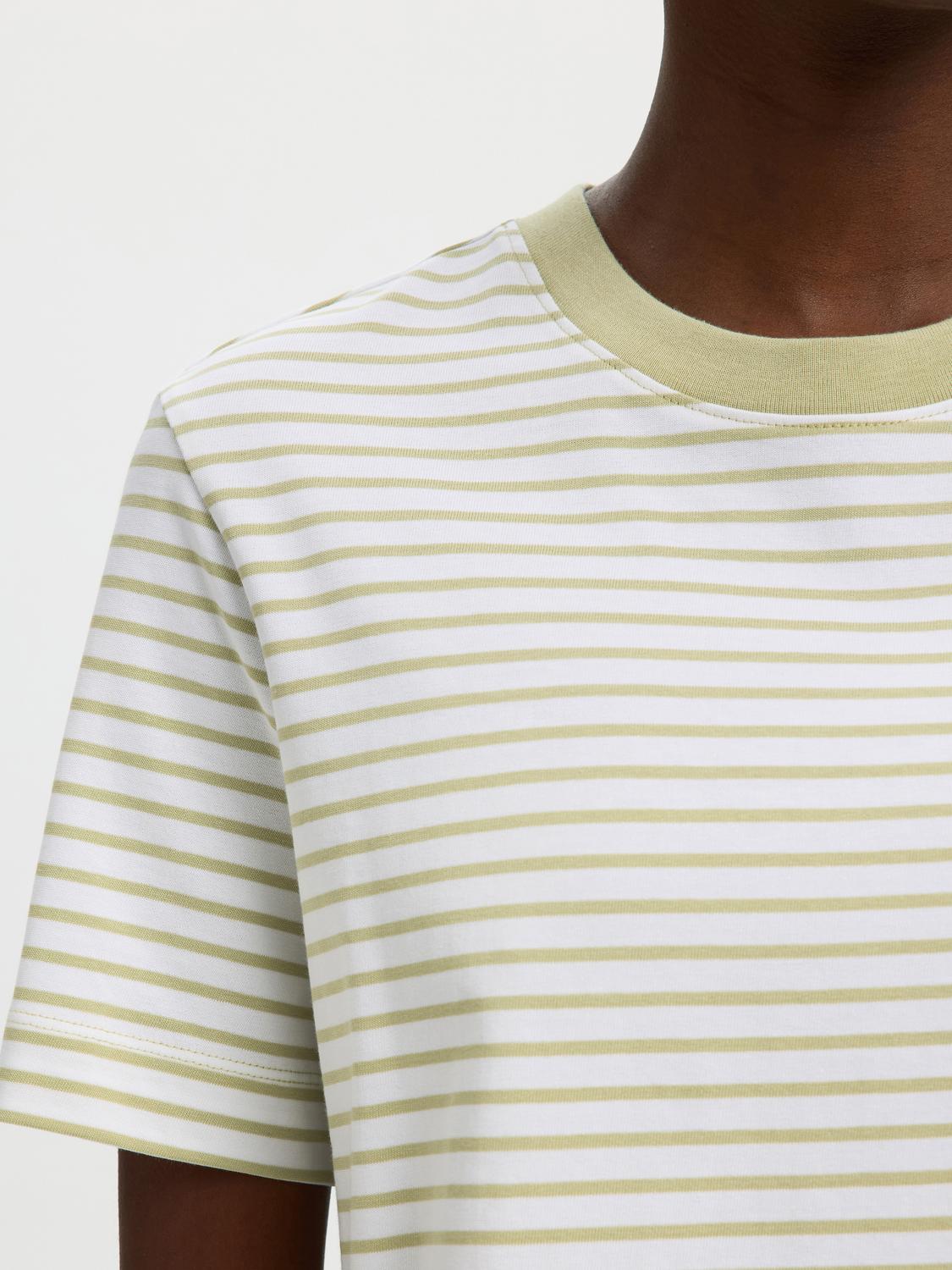 Slwessential Ss Striped Boxy Tee Noos Grønn