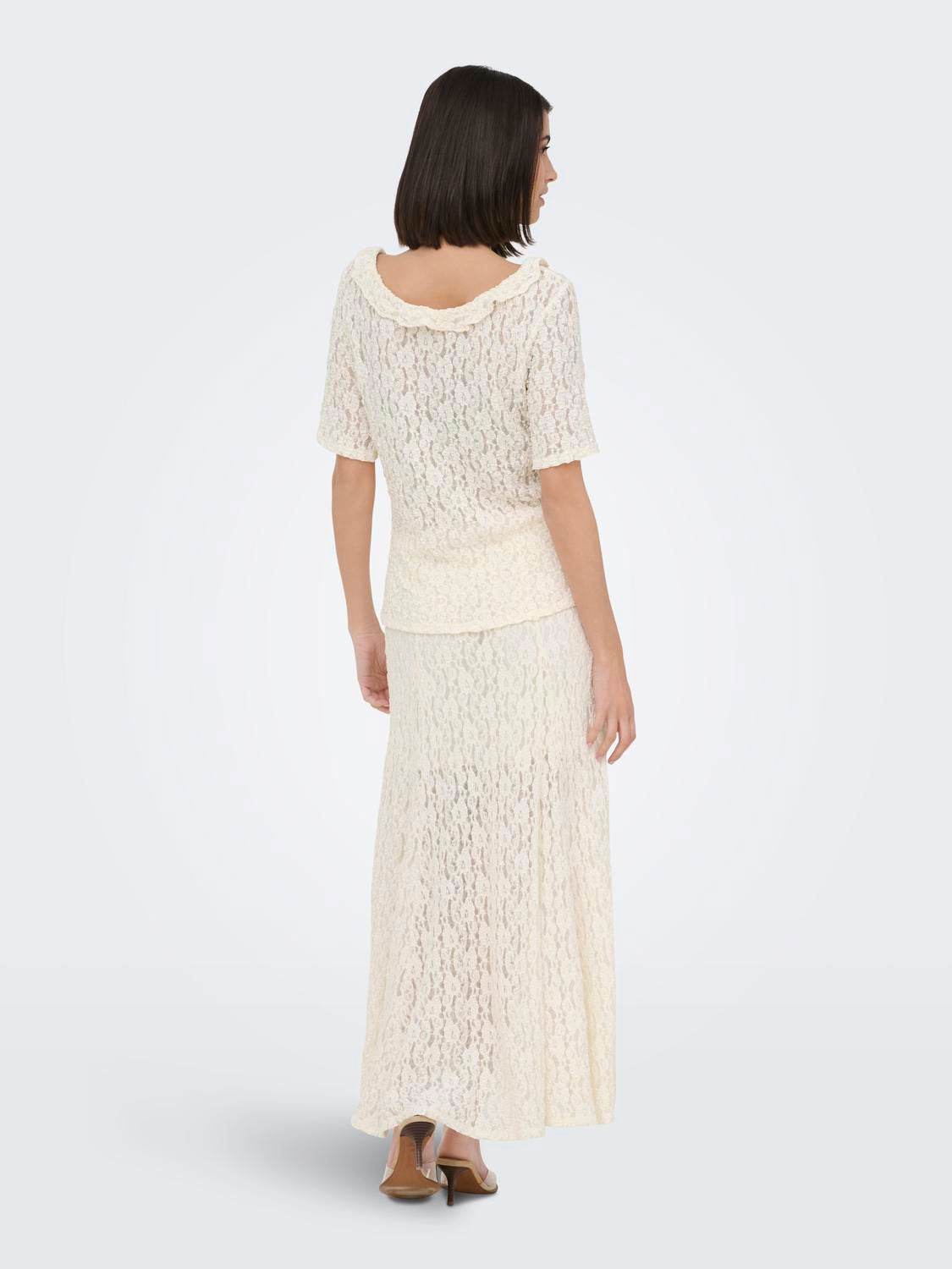 Jdygallas Long Lace Skirt Jrs Hvit