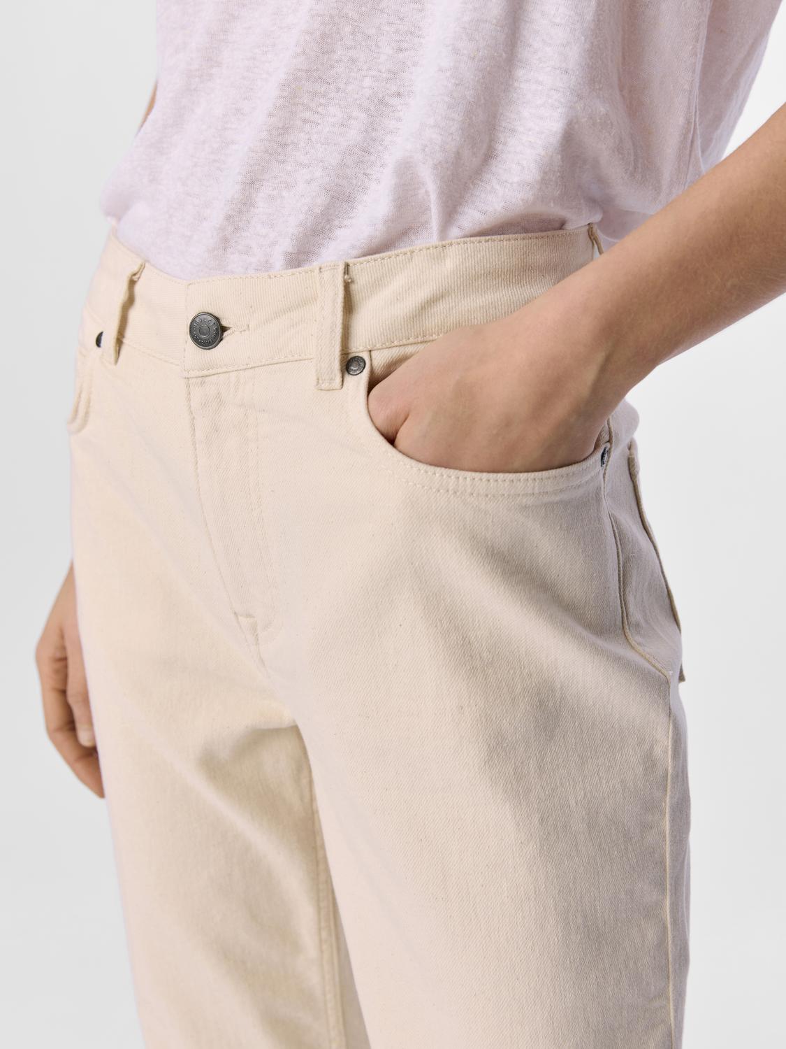 OBJSAVA ELLEN MW STRAIGHT TWL JEANS NOOS Lysegrå