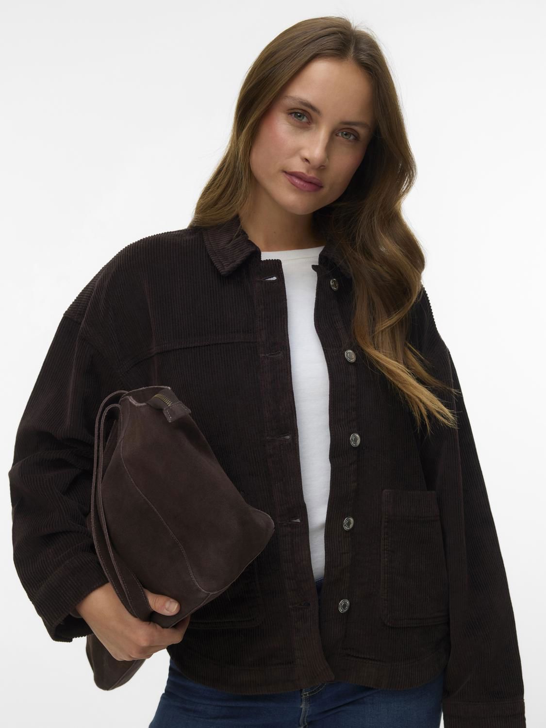 Vmjamie Ls Corduroy Shacket Mix Noos Brun