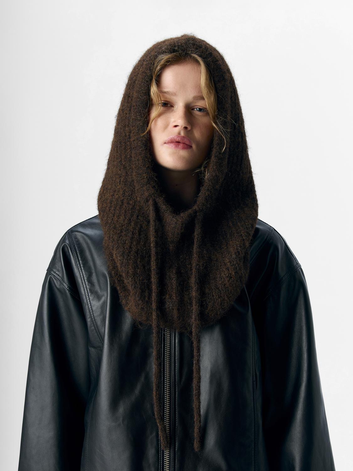 Objmilu Knit Balaclava Noos Mørkebrun