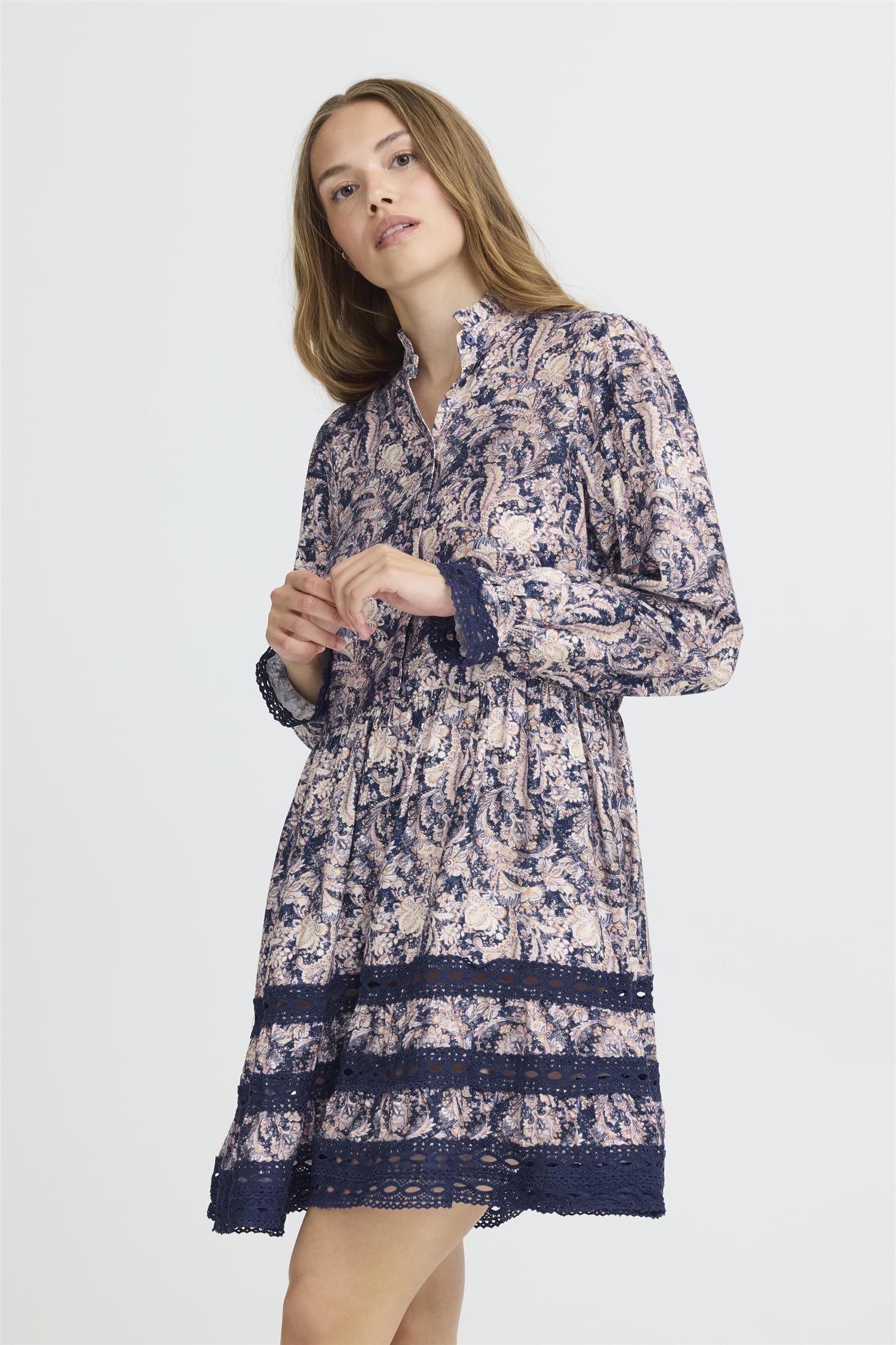 Pzpernille Dress Dark Blue Paisley Printed