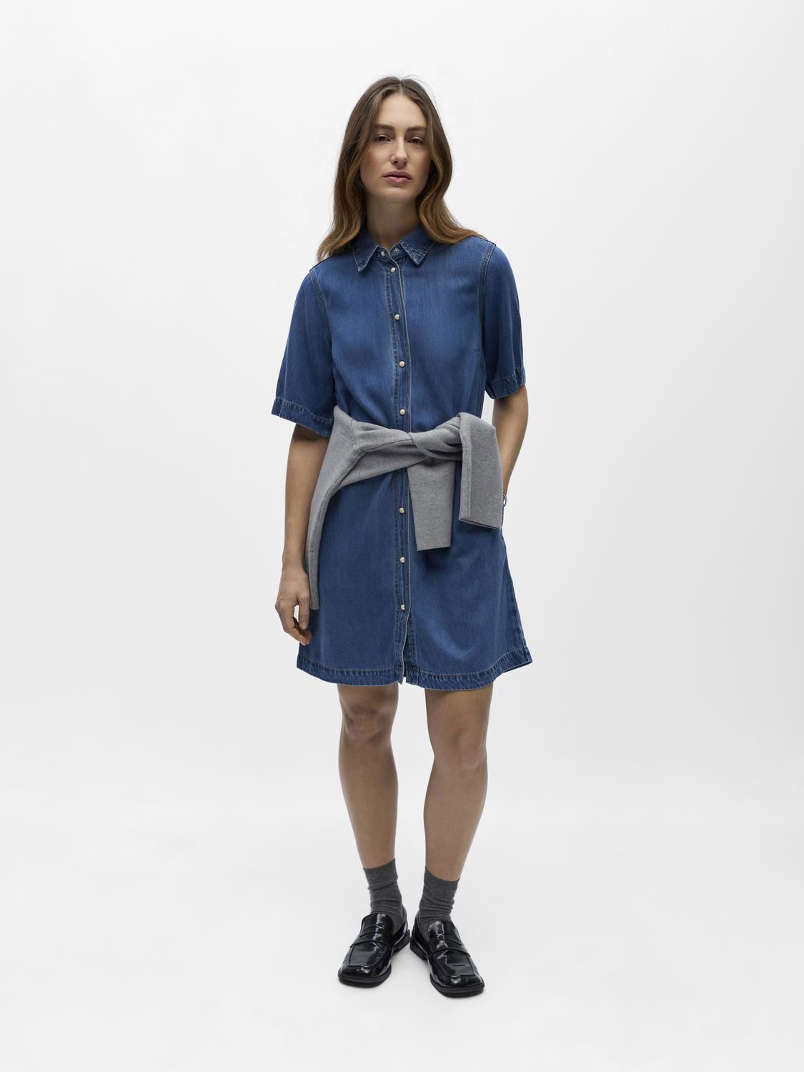 Objframe 2/4 Re Denim Dress Noos Blå