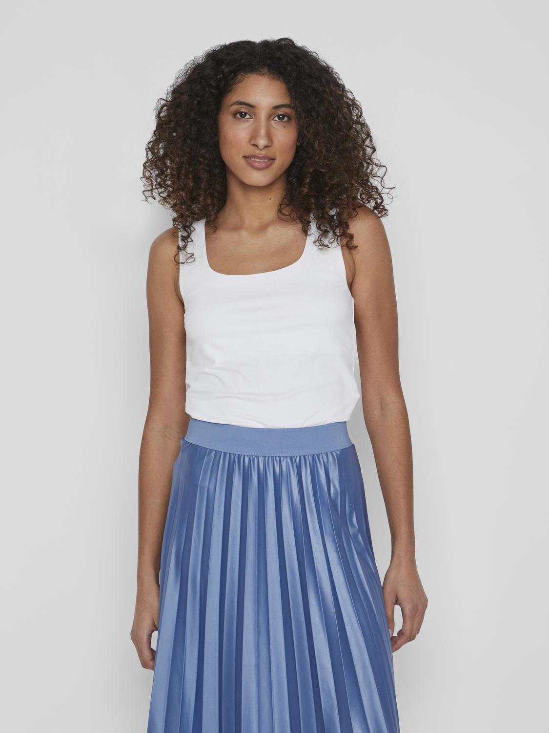 VIKENZA U-NECK S/L TANK TOP Klar Hvit