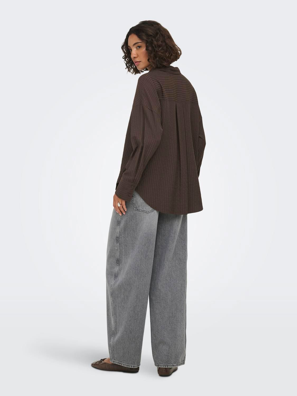 Onloregon Bari L/s Shirt Wvn Brun