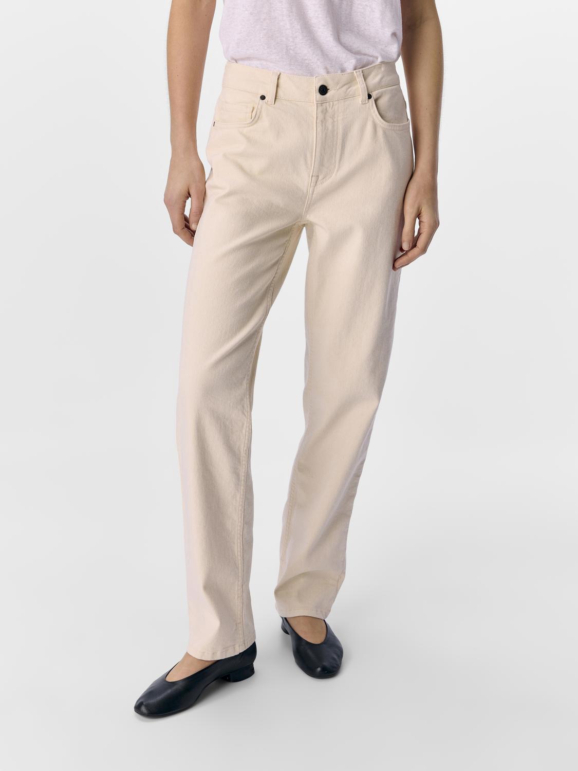 OBJSAVA ELLEN MW STRAIGHT TWL JEANS NOOS Beige