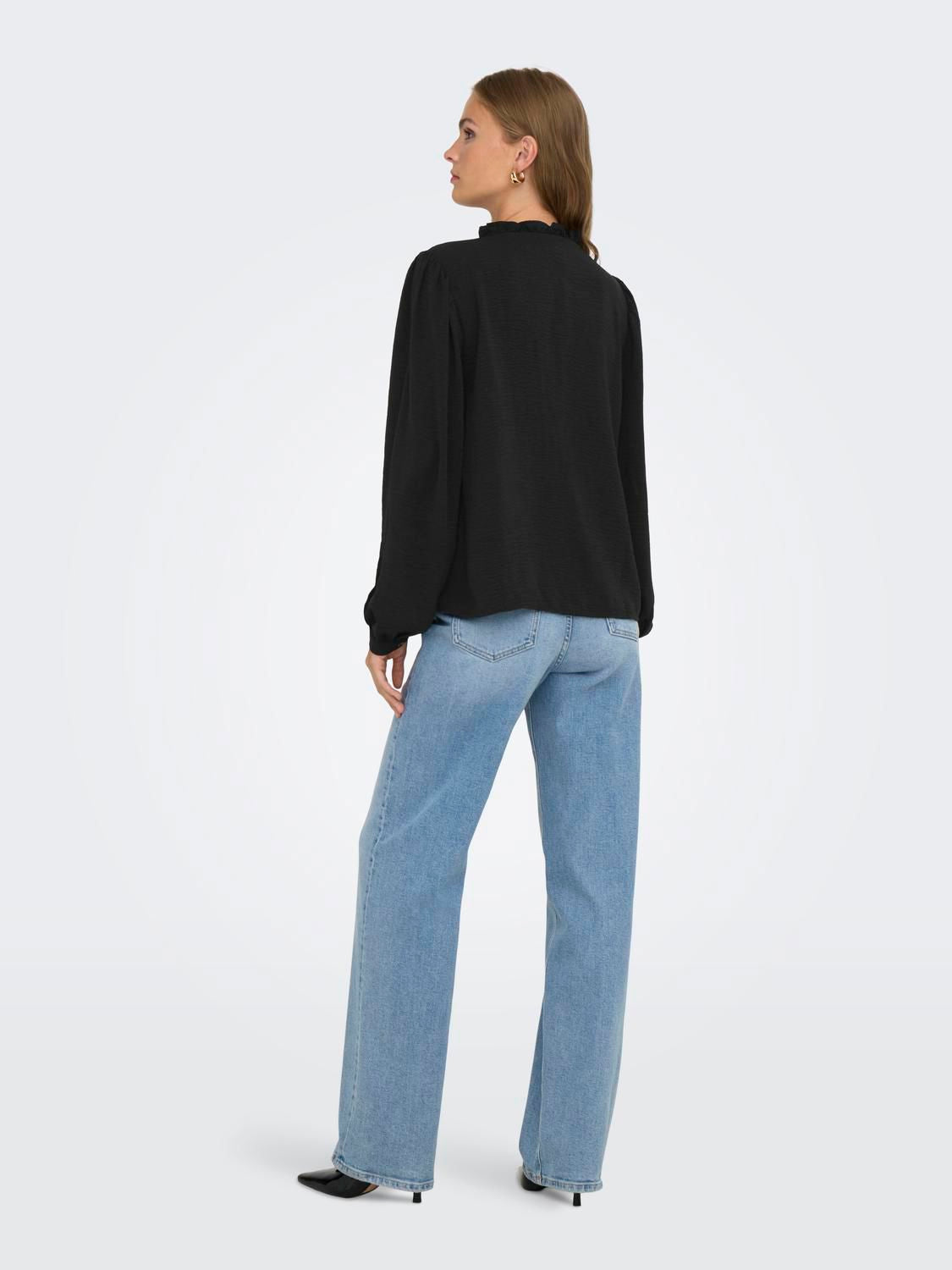 Jdyrachel Life L/s Pintuck Top Wvn Noos Sort