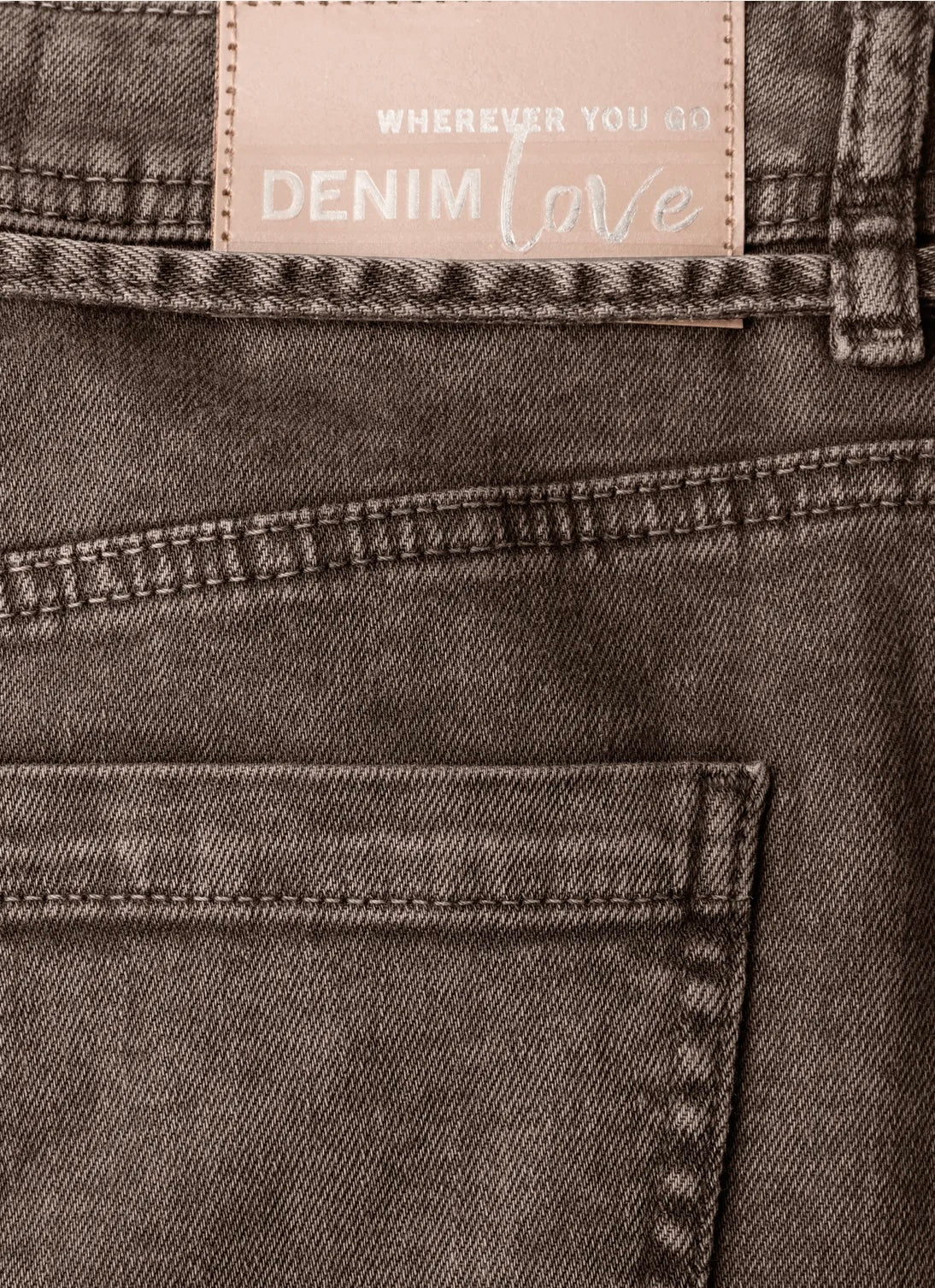 Denim skirt midi Brun